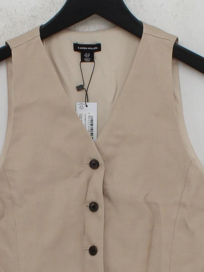 Karen Millen Women's Coat UK 12 Tan Viscose with Polyester Overcoat - Image 3