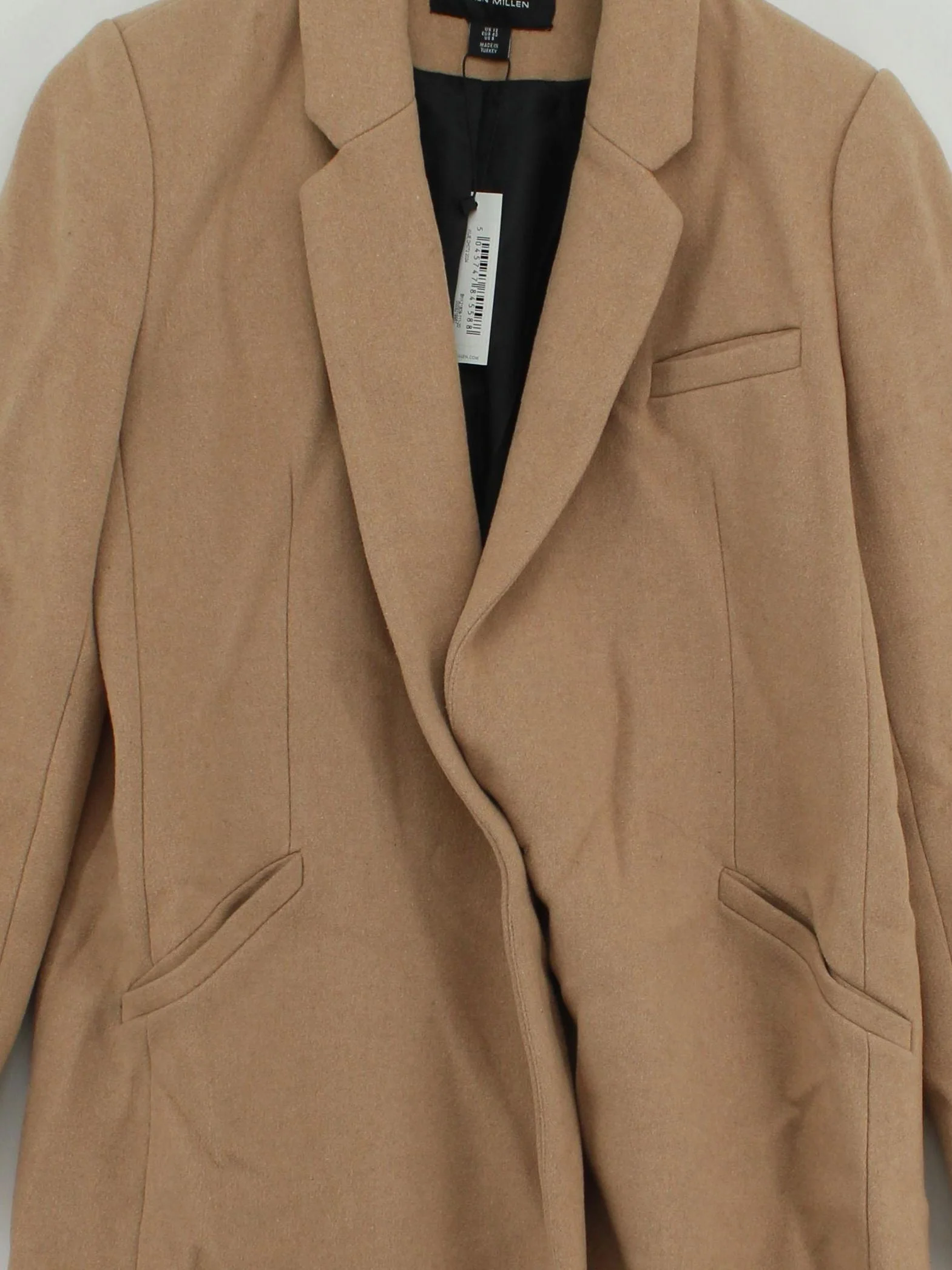 Karen Millen Women's Coat UK 12 Tan Wool with Polyamide Overcoat - Image 3