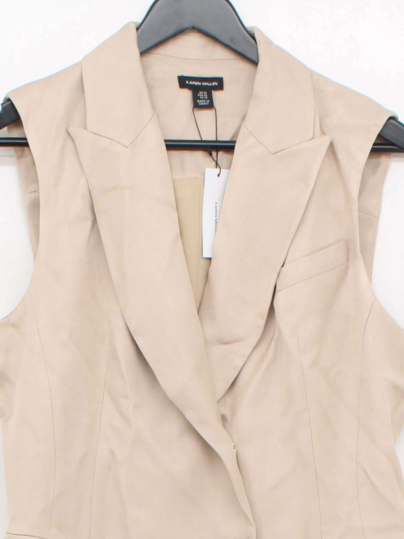 Karen Millen Women's Coat UK 14 Cream Viscose with Linen Overcoat New with tags - Image 3