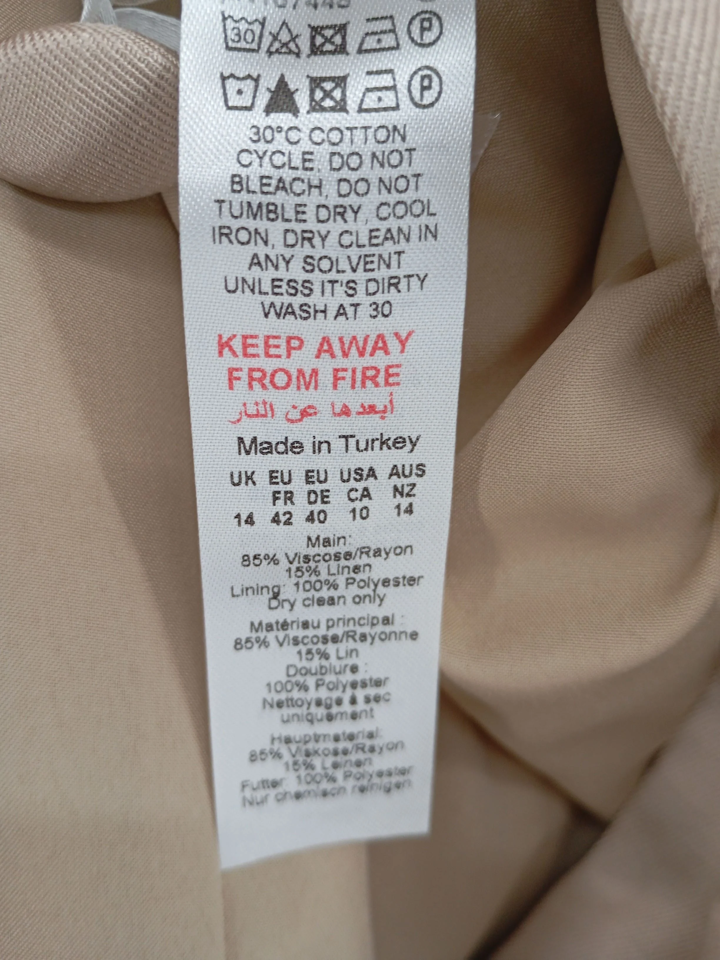 Karen Millen Women's Coat UK 14 Cream Viscose with Linen Overcoat New with tags - Image 6