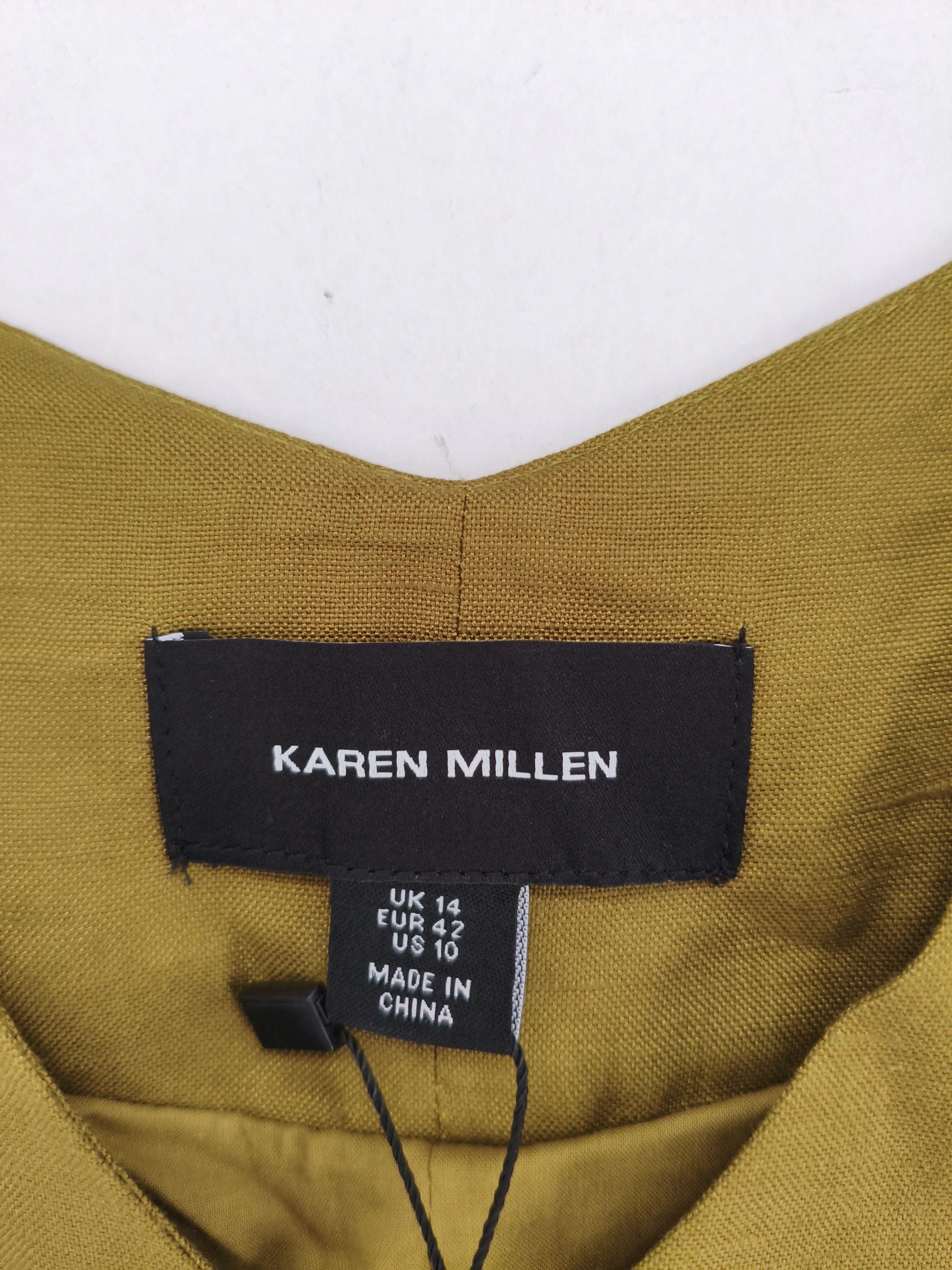 Karen Millen Women's Coat UK 14 Green Linen with Rayon Overcoat New with tags - Image 5