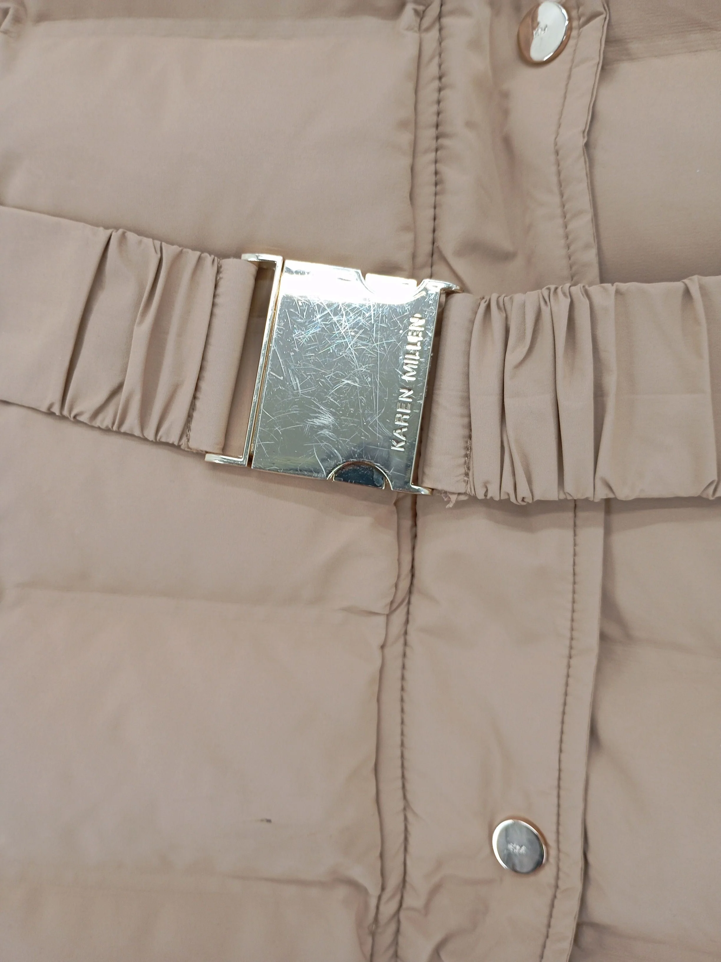 Karen Millen Women's Coat UK 14 Tan Polyester with Acrylic Puffer Jacket - Image 7
