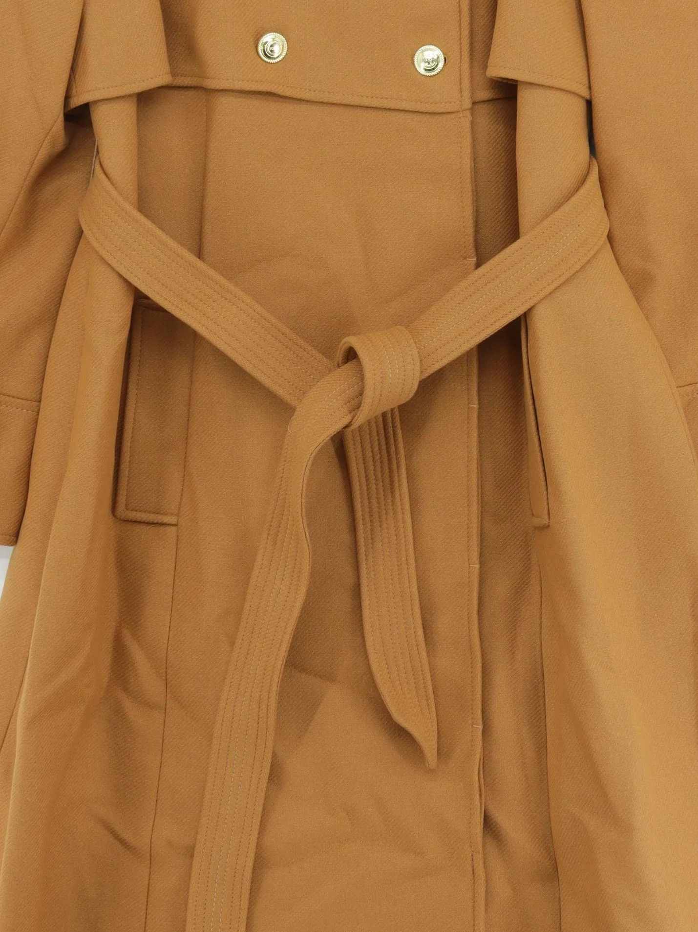 Karen Millen Women's Coat UK 14 Tan Wool with Polyester Overcoat New with tags - Image 3