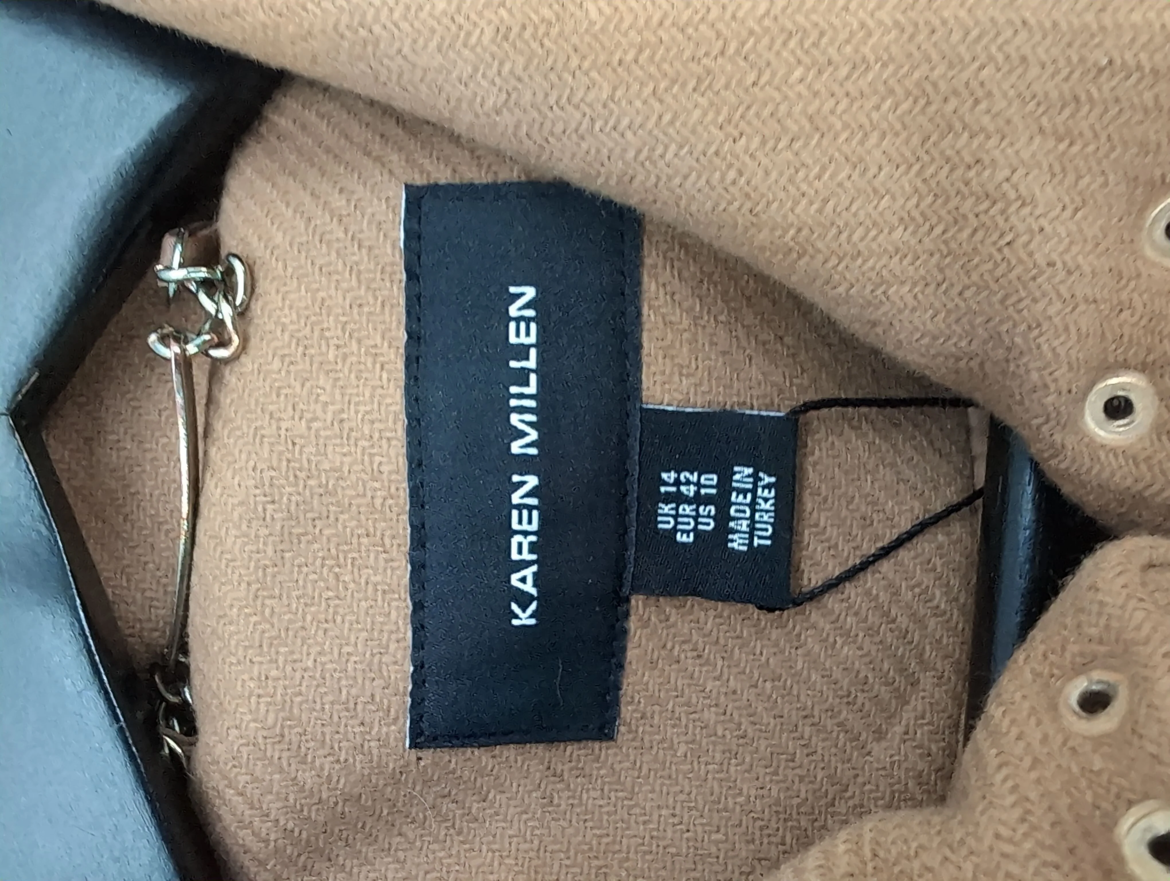 Karen Millen Women's Coat UK 14 Tan Wool with Polyester Overcoat New with tags - Image 5