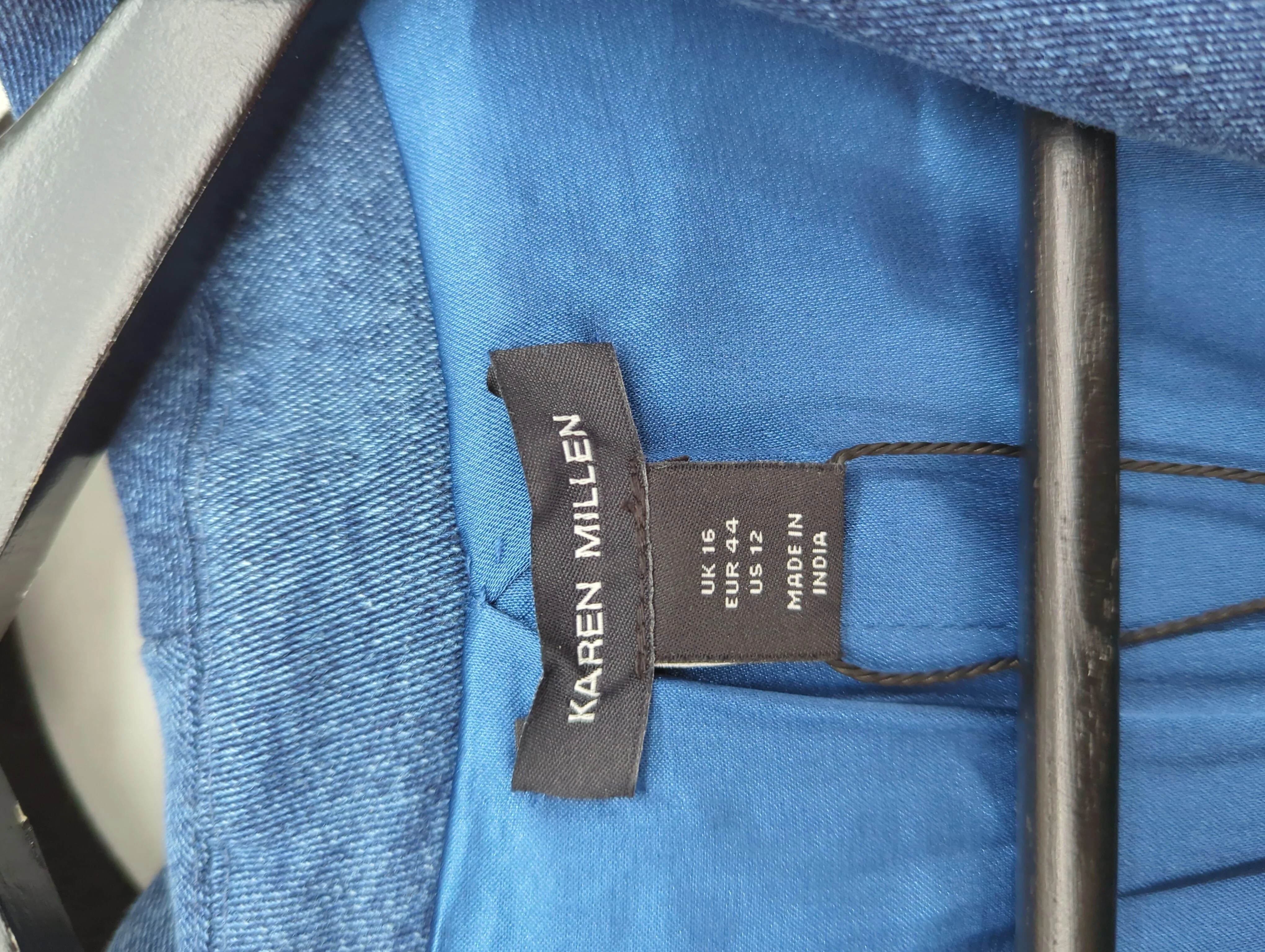 Karen Millen Women's Coat UK 16 Blue Cotton New with tags - Image 5