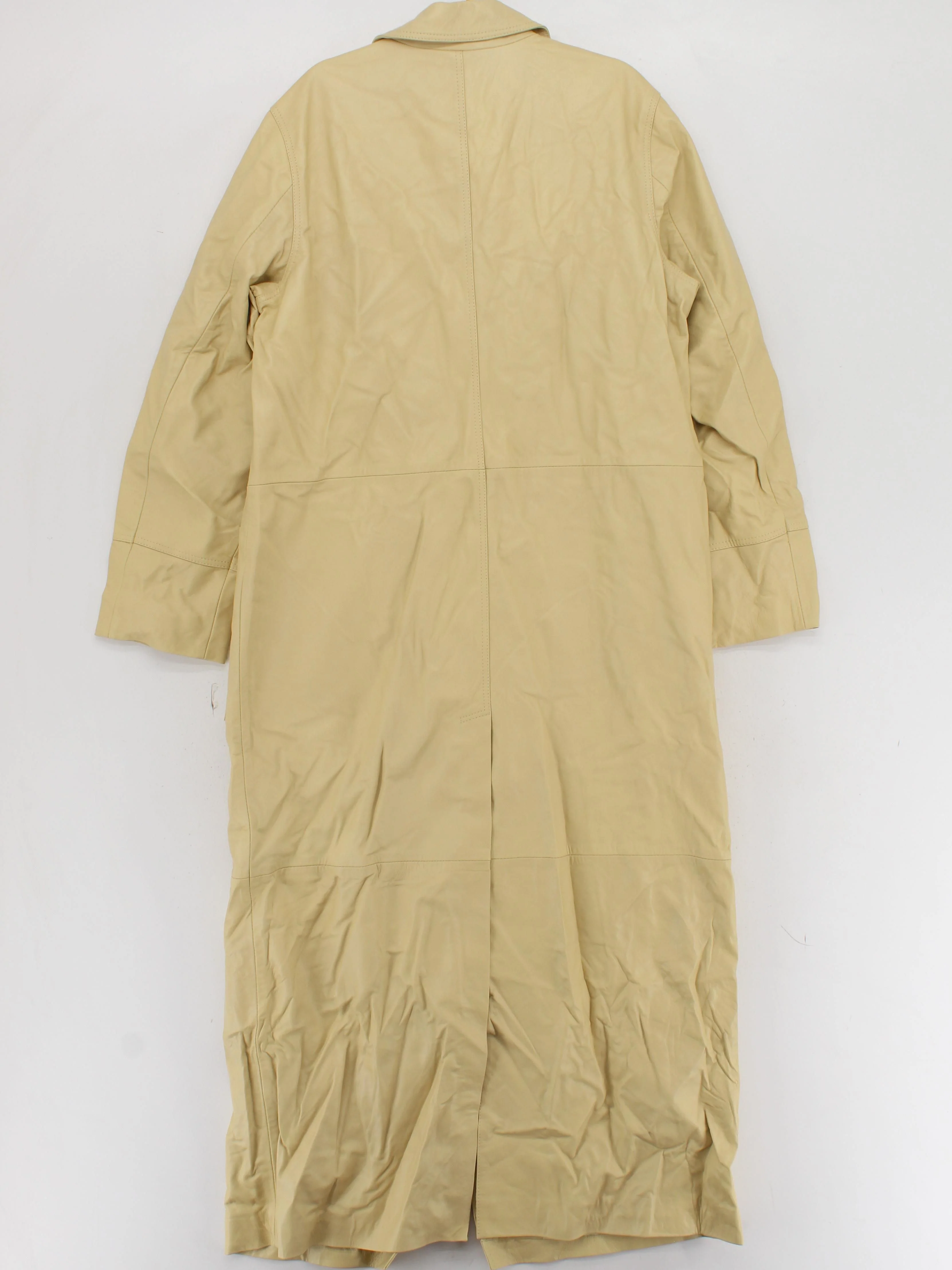Karen Millen Women's Coat UK 16 Cream Leather with Polyester Overcoat - Image 2