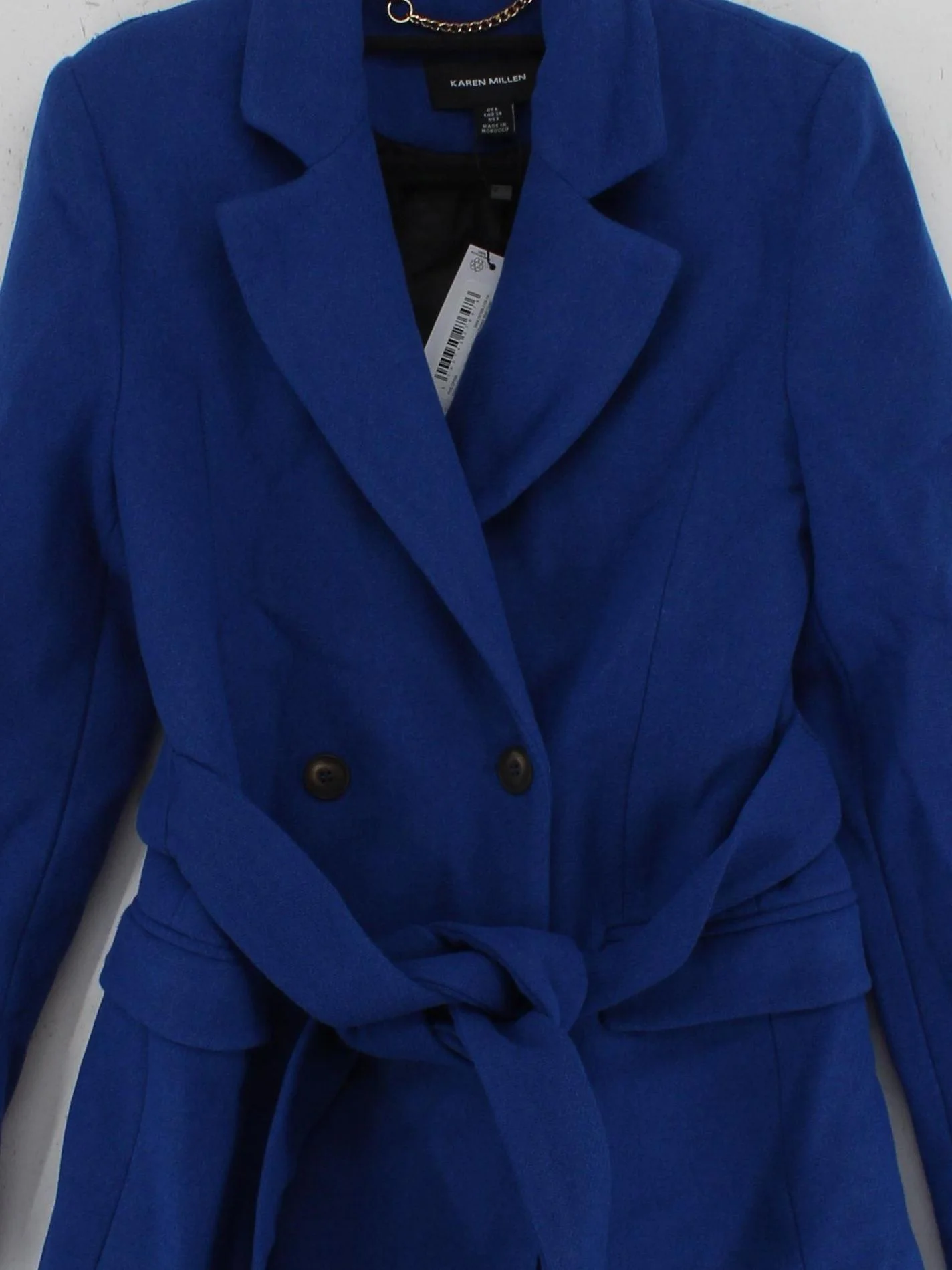 Karen Millen Women's Coat UK 6 Blue Acrylic New with tags - Image 3