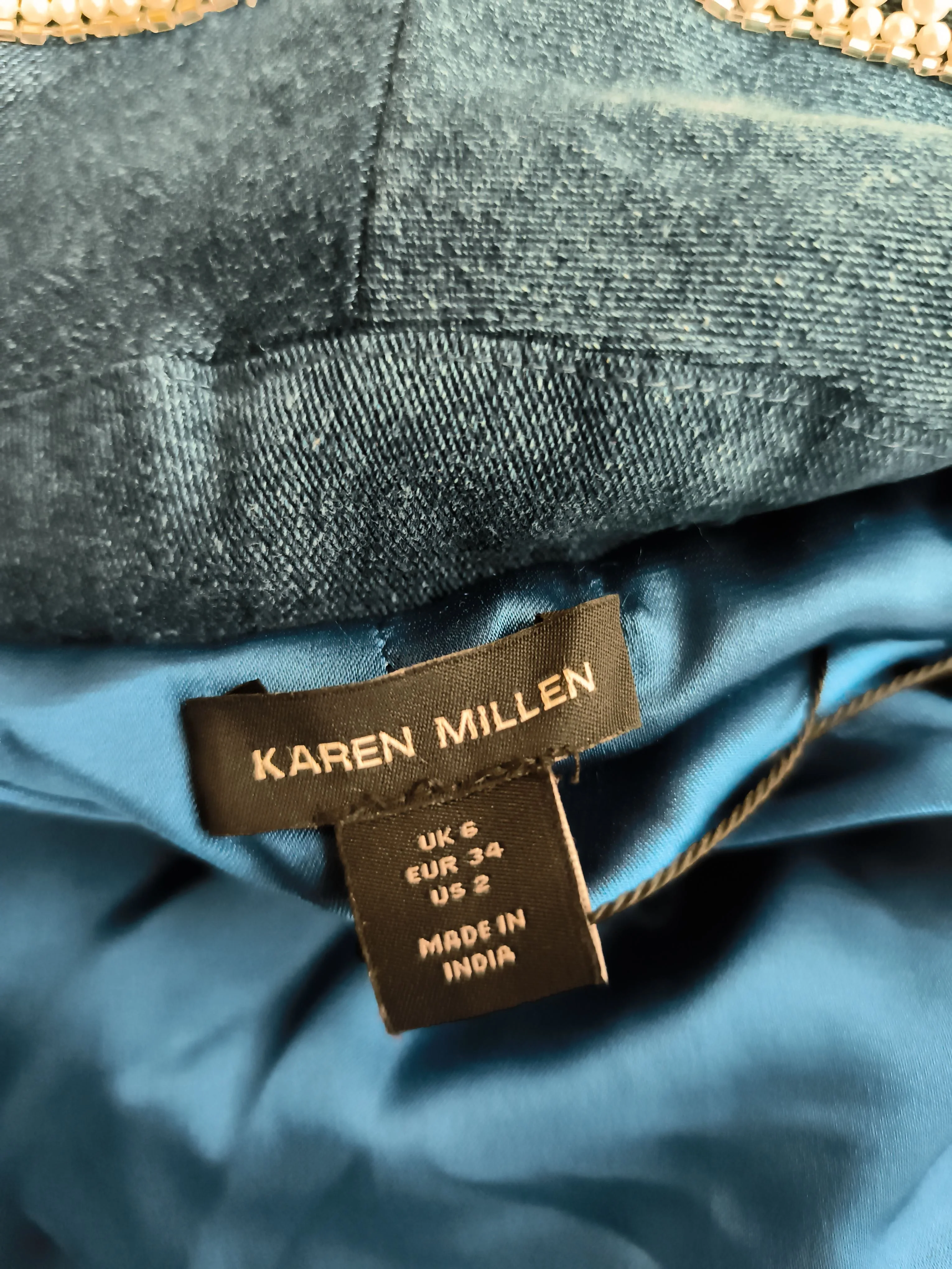 Karen Millen Women's Coat UK 6 Blue Cotton with Polyester, Elastane Overcoat - Image 6