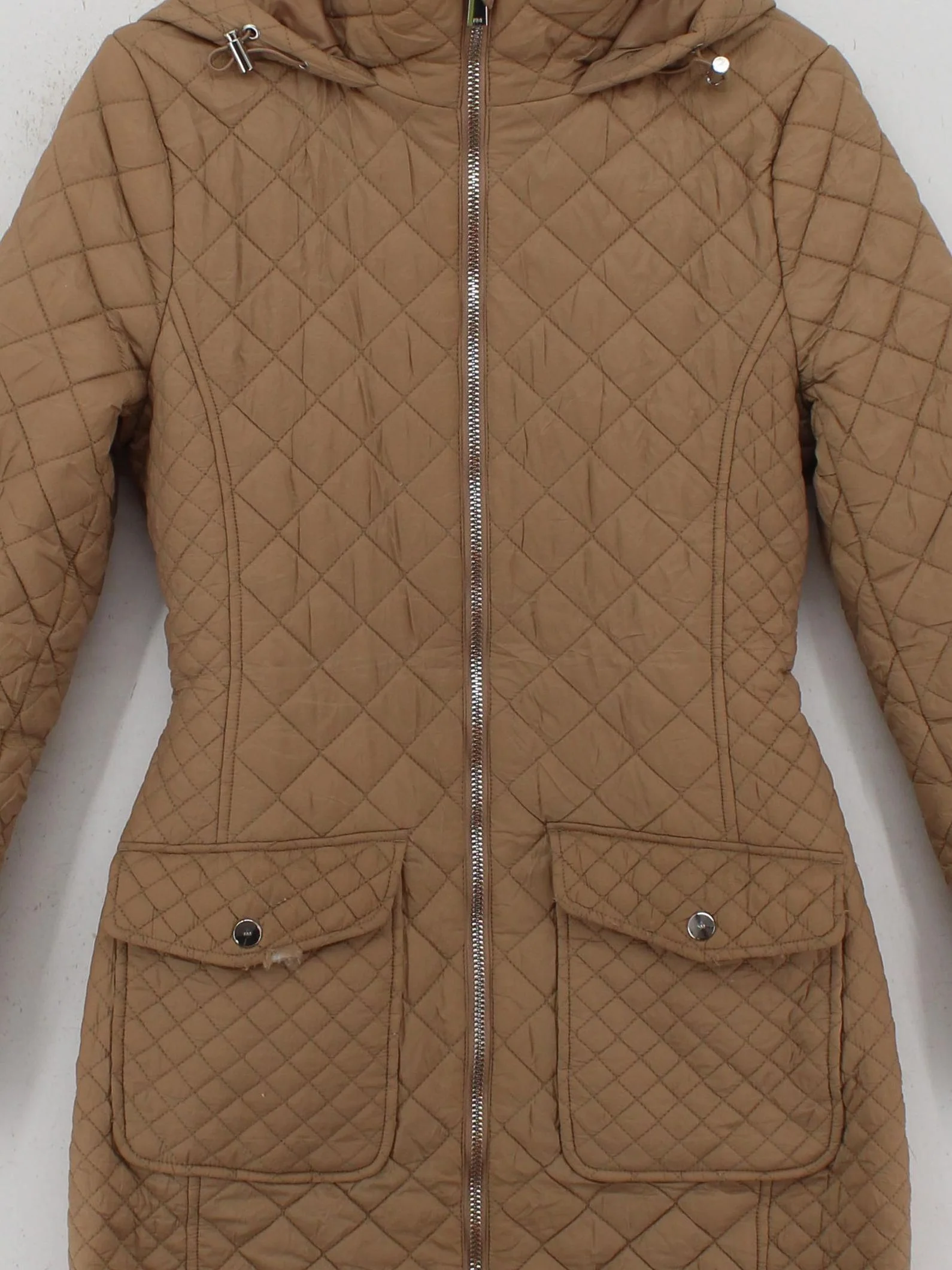 Karen Millen Women's Coat UK 6 Brown Polyester with Nylon Quilted - Image 3