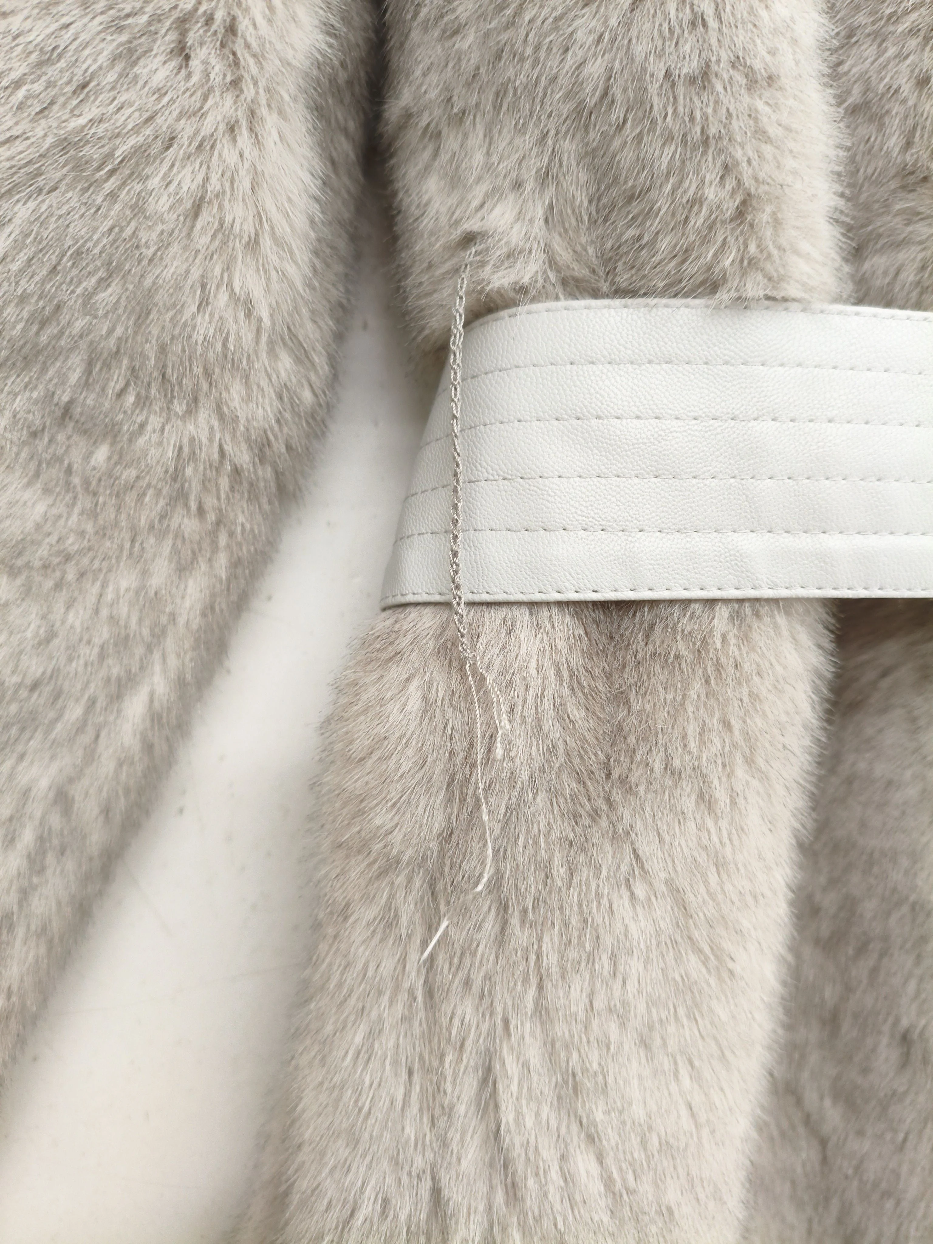 Karen Millen Women's Coat UK 6 Grey Faux Fur with Polyester Overcoat - Image 5