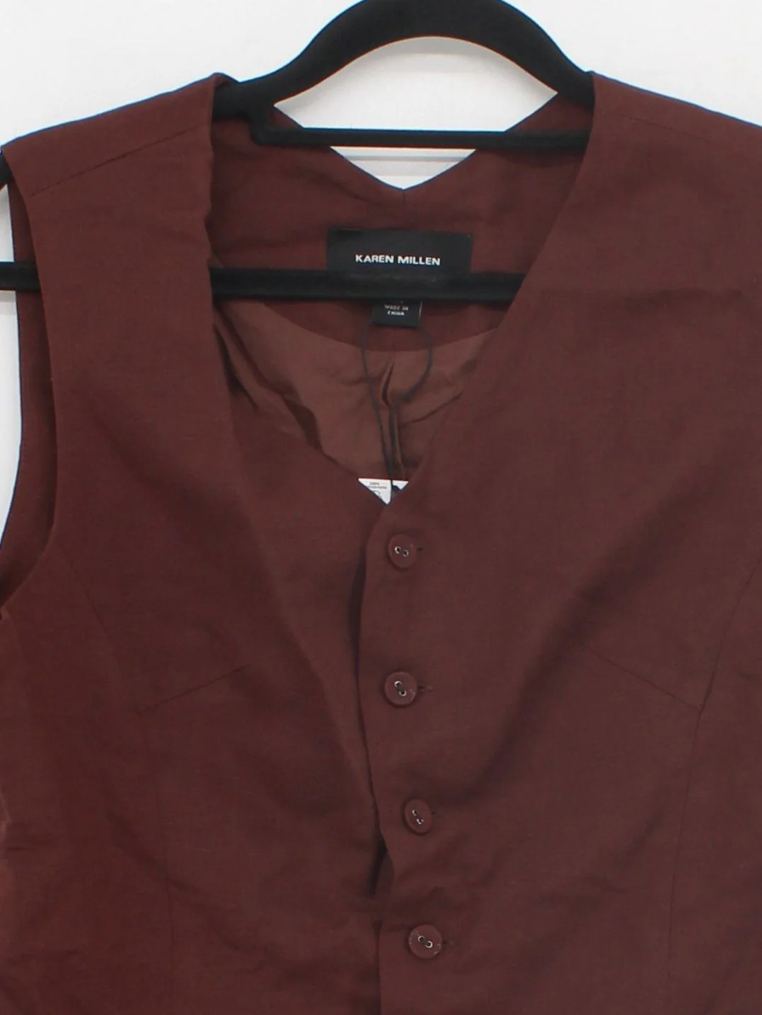 Karen Millen Women's Coat UK 8 Brown Linen with Viscose, Cotton Overcoat - Image 3