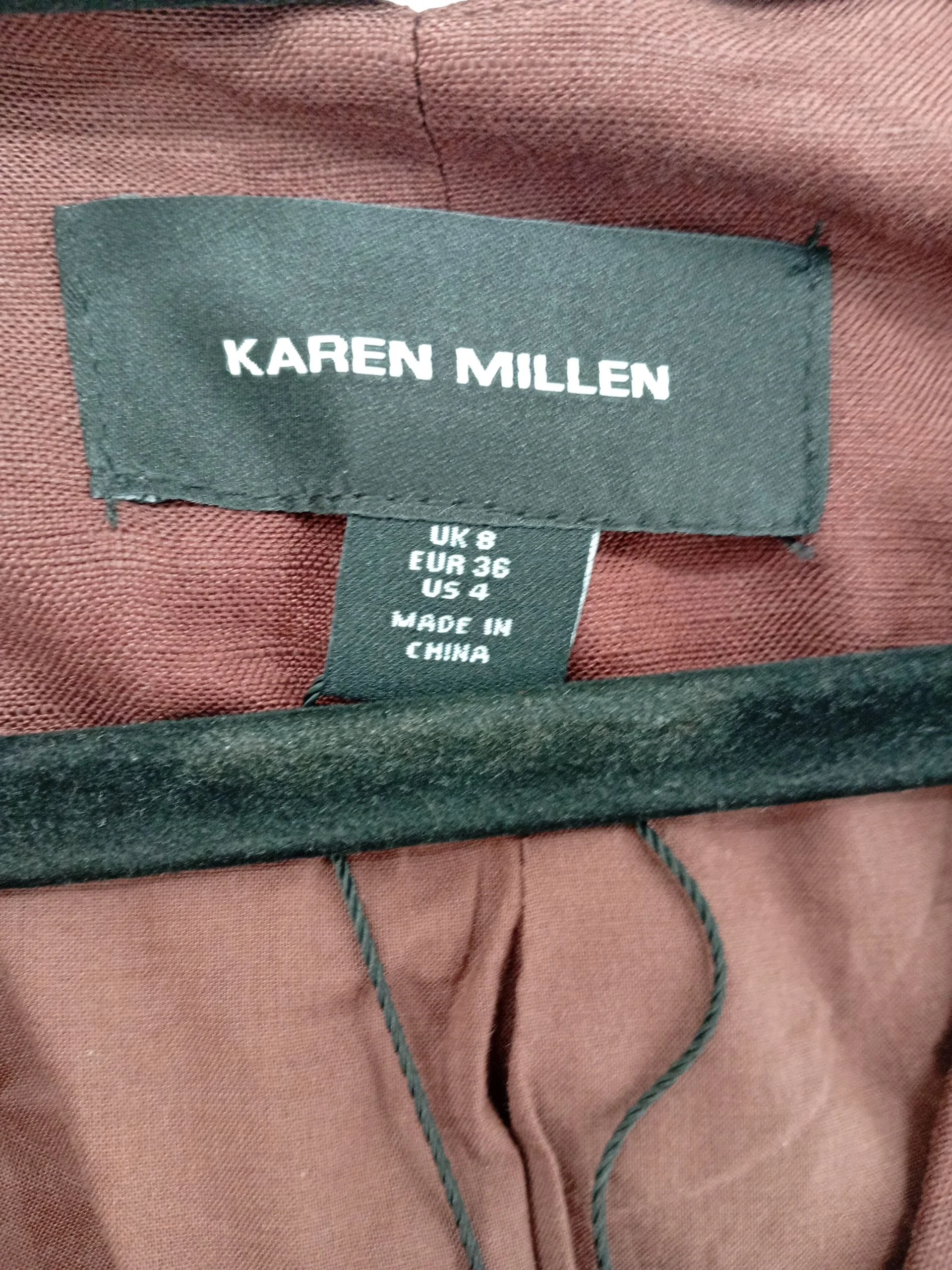 Karen Millen Women's Coat UK 8 Brown Linen with Viscose, Cotton Overcoat - Image 7