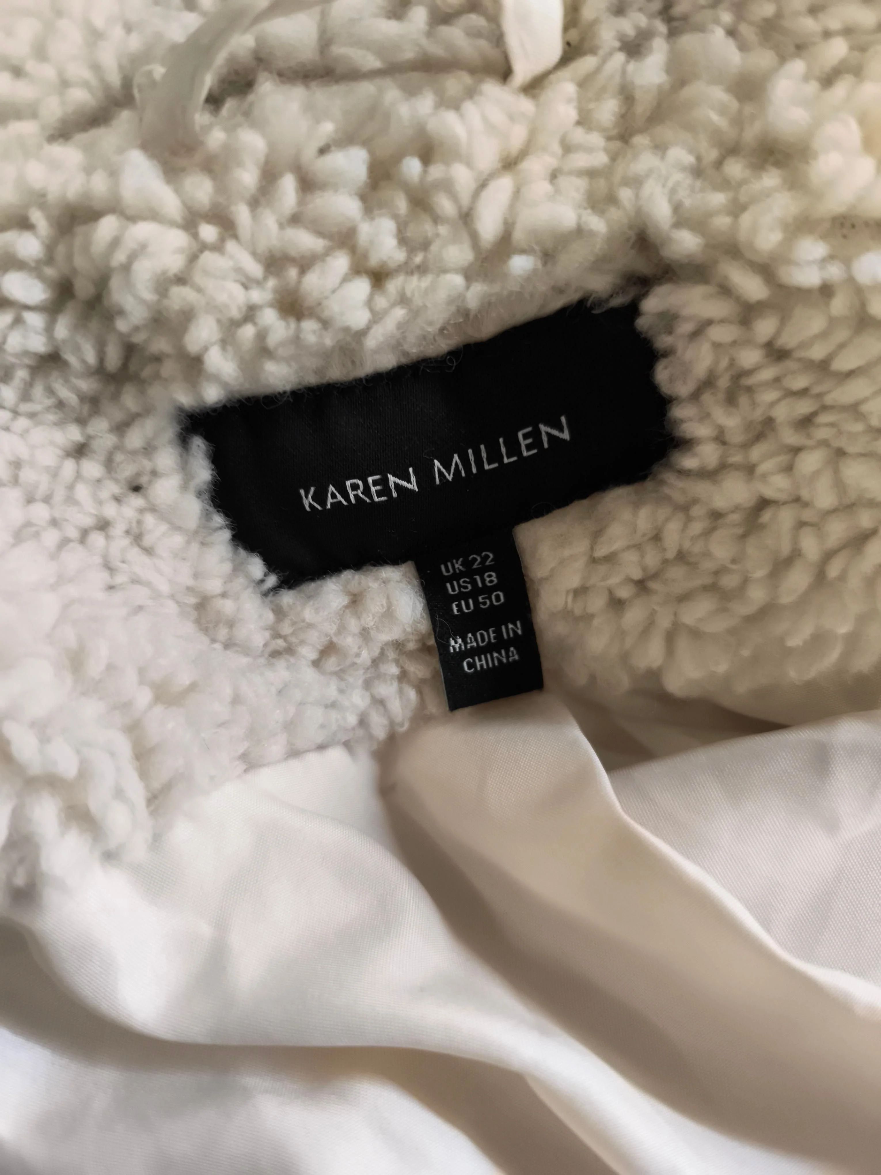 Karen Millen Women's Coat XXL Cream 100% Polyester Overcoat - Image 5