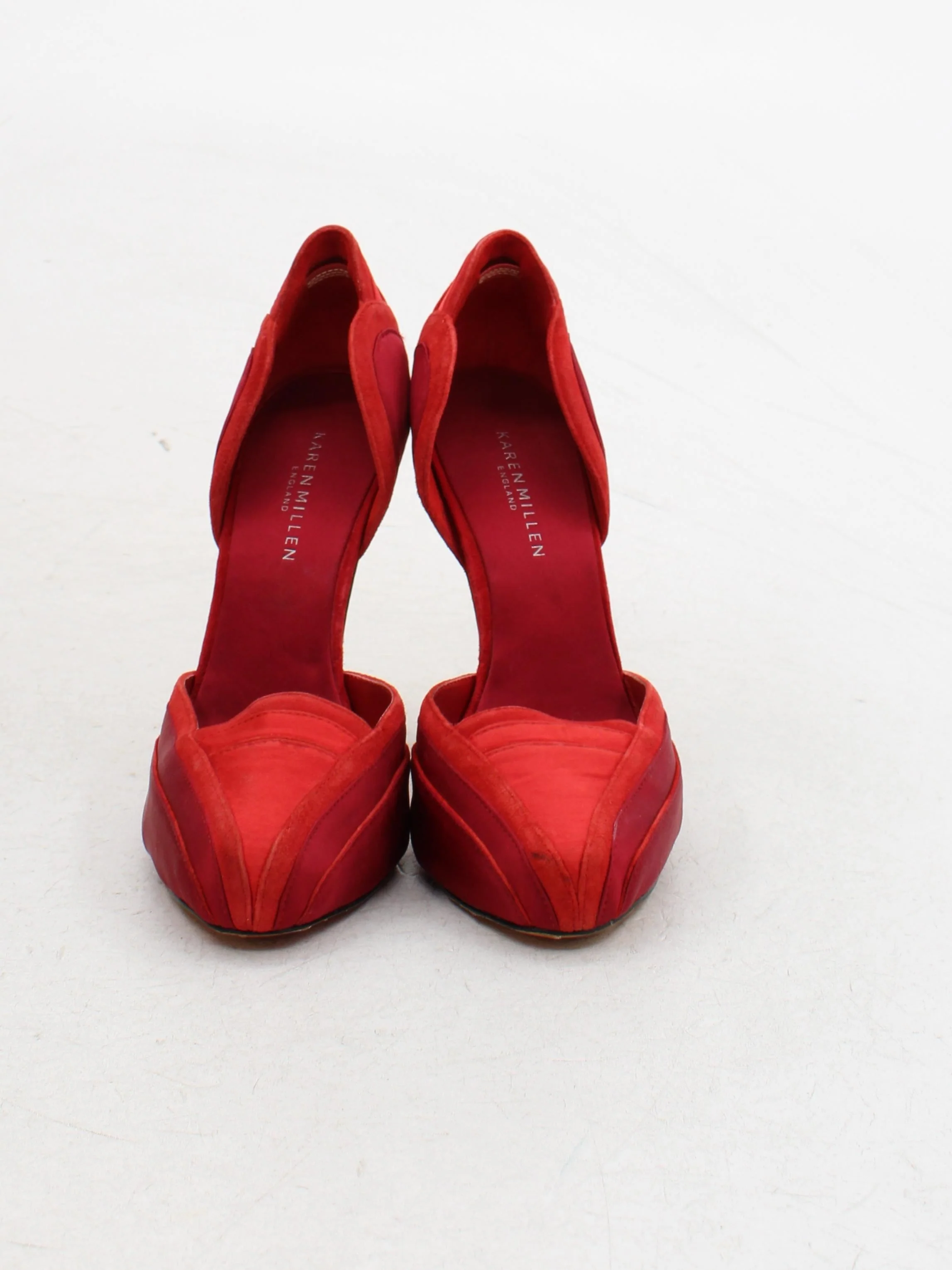 Karen Millen Women's Heels UK 5 Red 100% Suede Court - Image 2