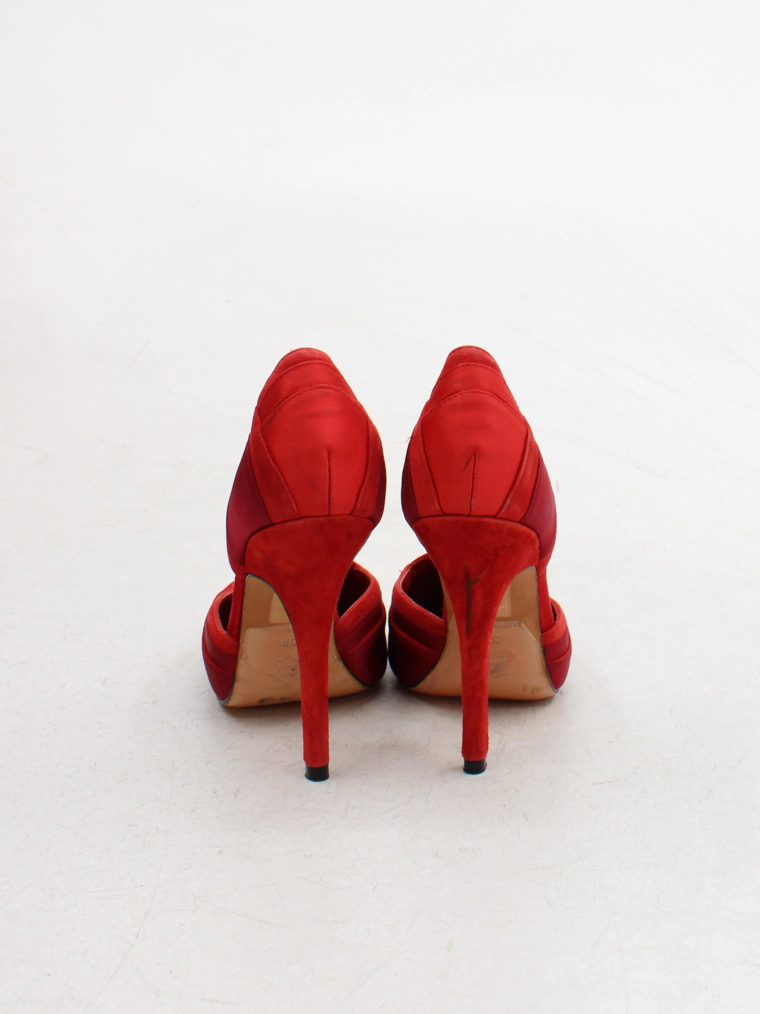Karen Millen Women's Heels UK 5 Red 100% Suede Court - Image 3