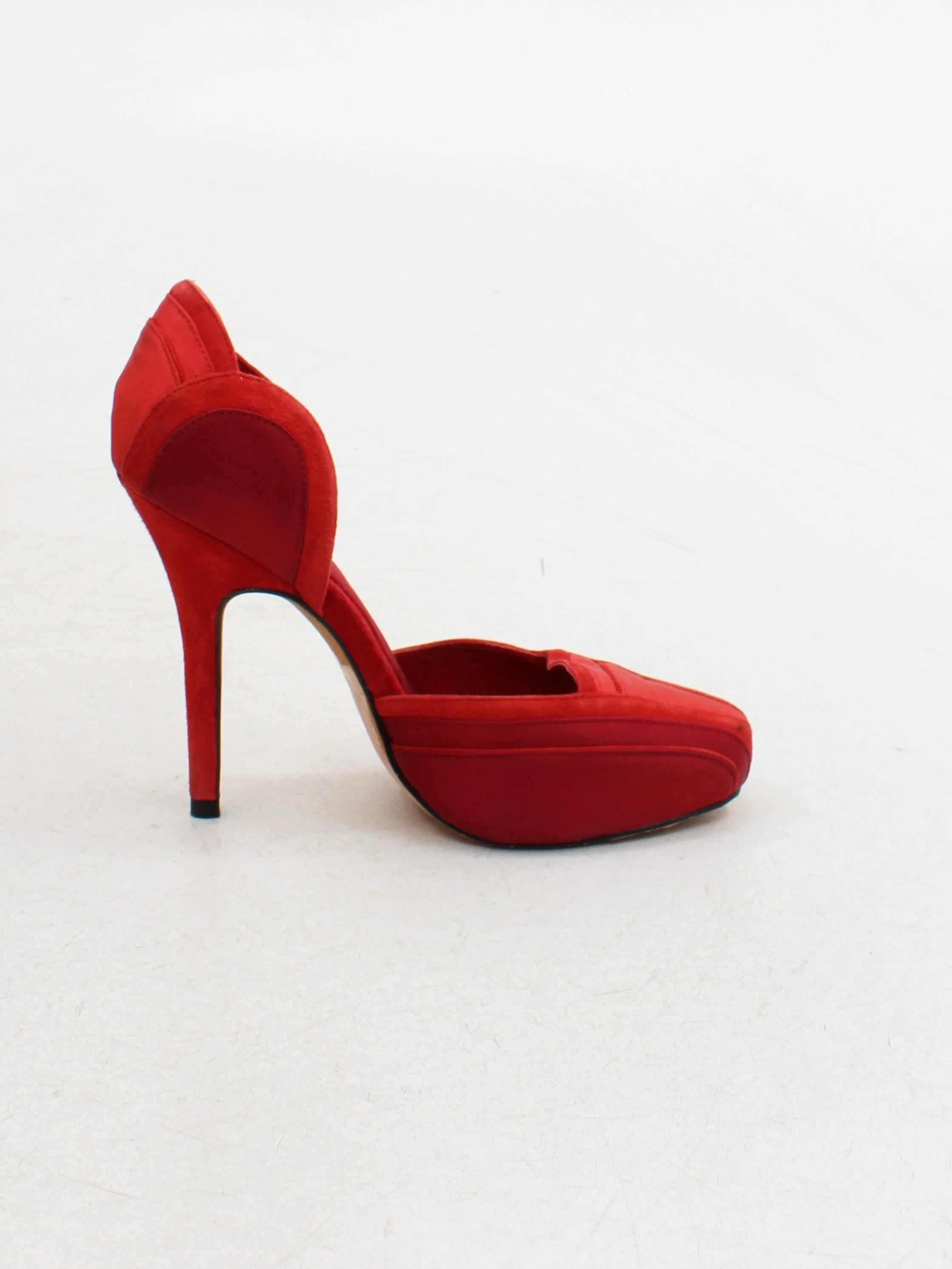 Karen Millen Women's Heels UK 5 Red 100% Suede Court - Image 5