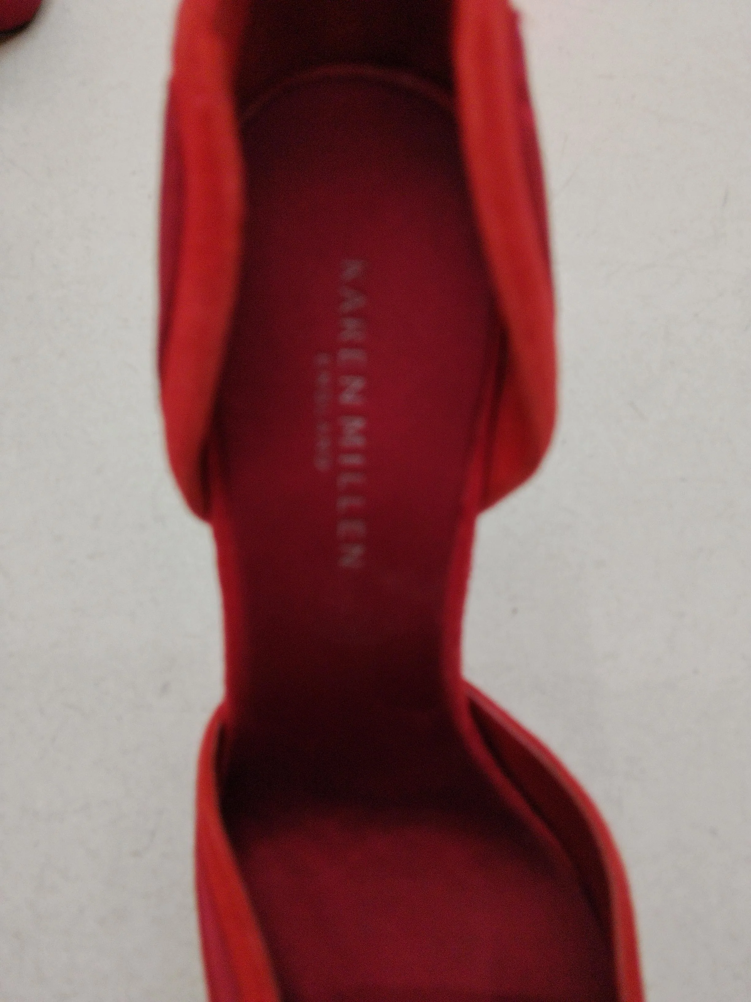 Karen Millen Women's Heels UK 5 Red 100% Suede Court - Image 6