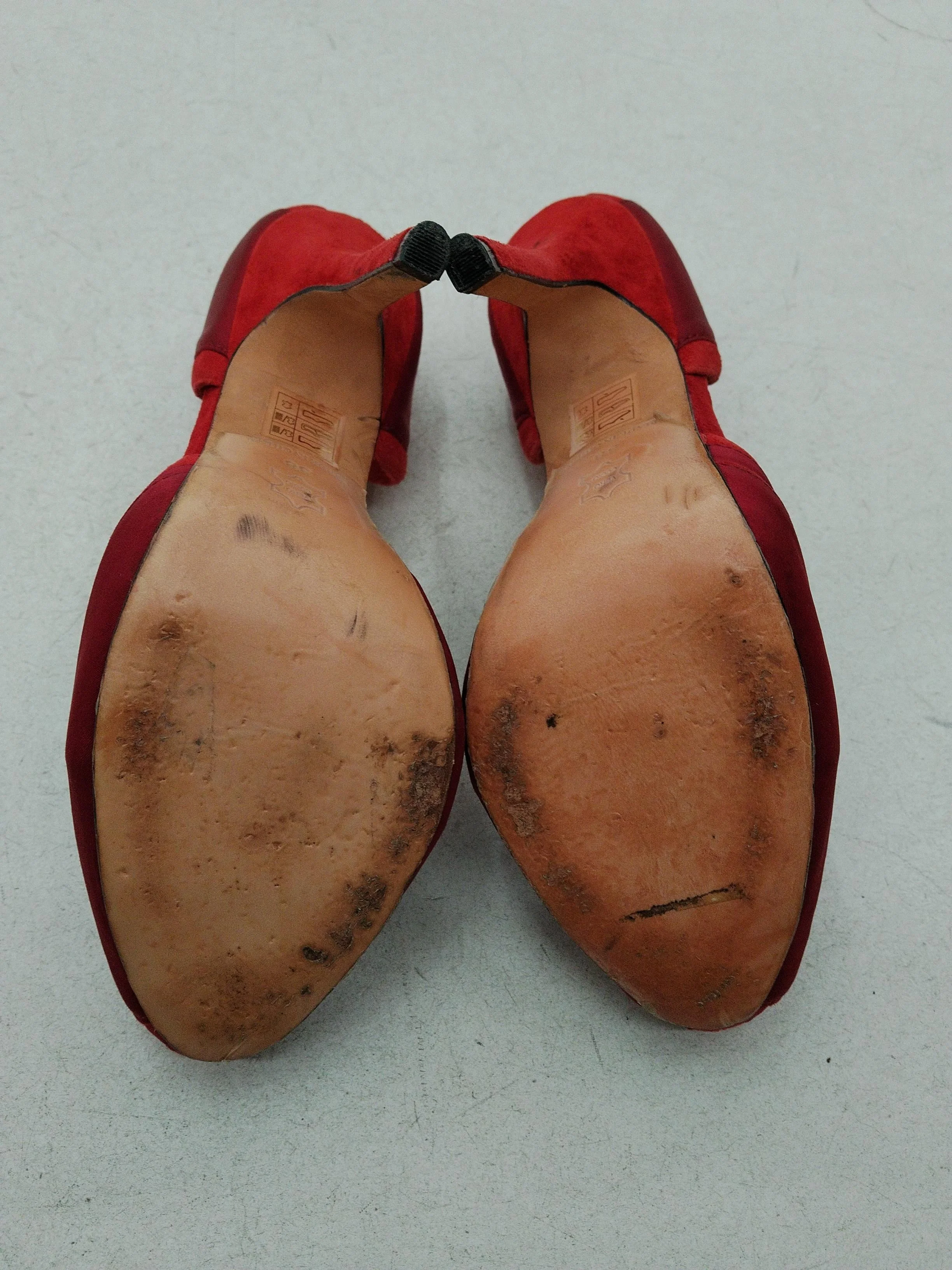 Karen Millen Women's Heels UK 5 Red 100% Suede Court - Image 7