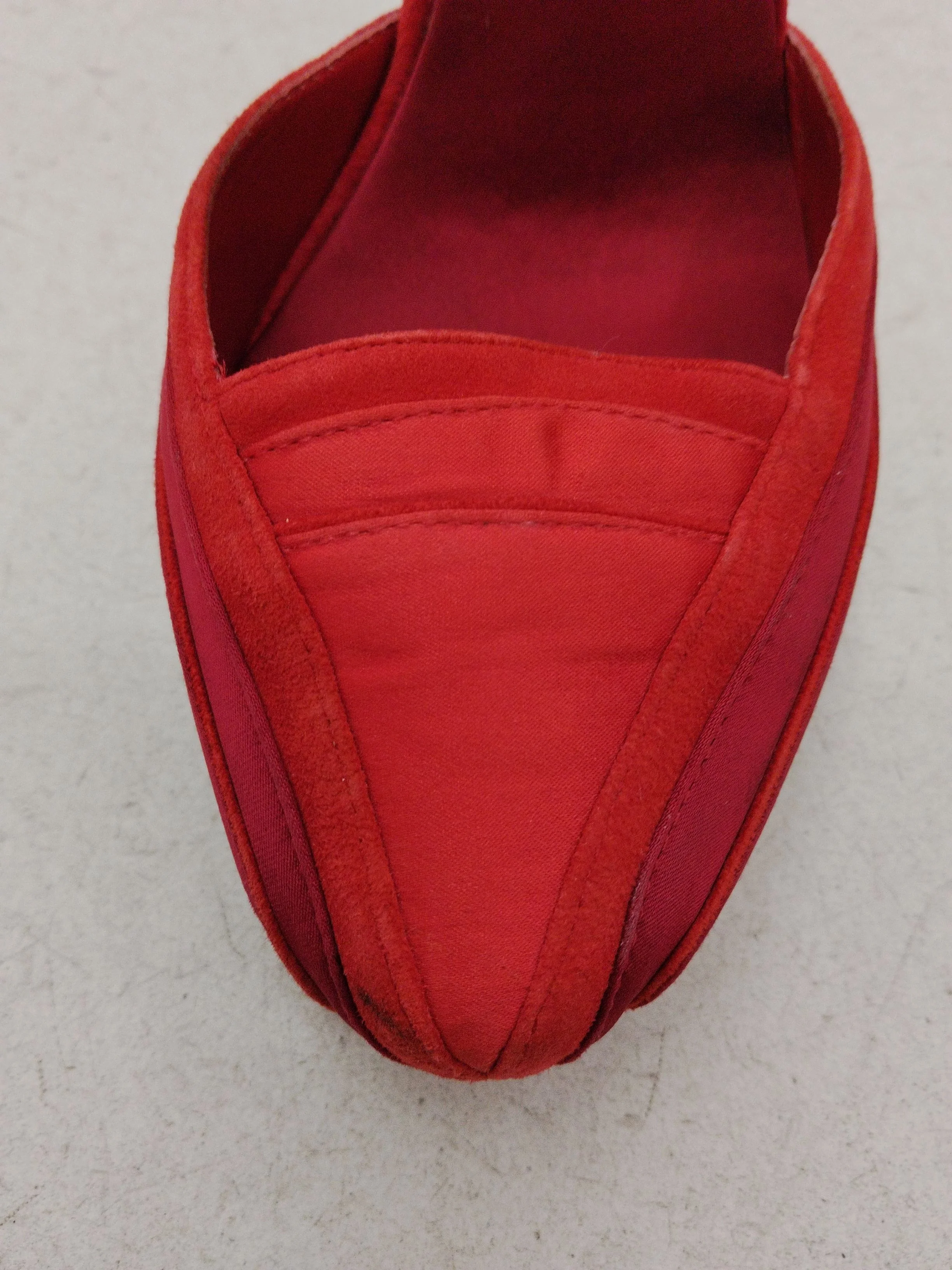 Karen Millen Women's Heels UK 5 Red 100% Suede Court - Image 9