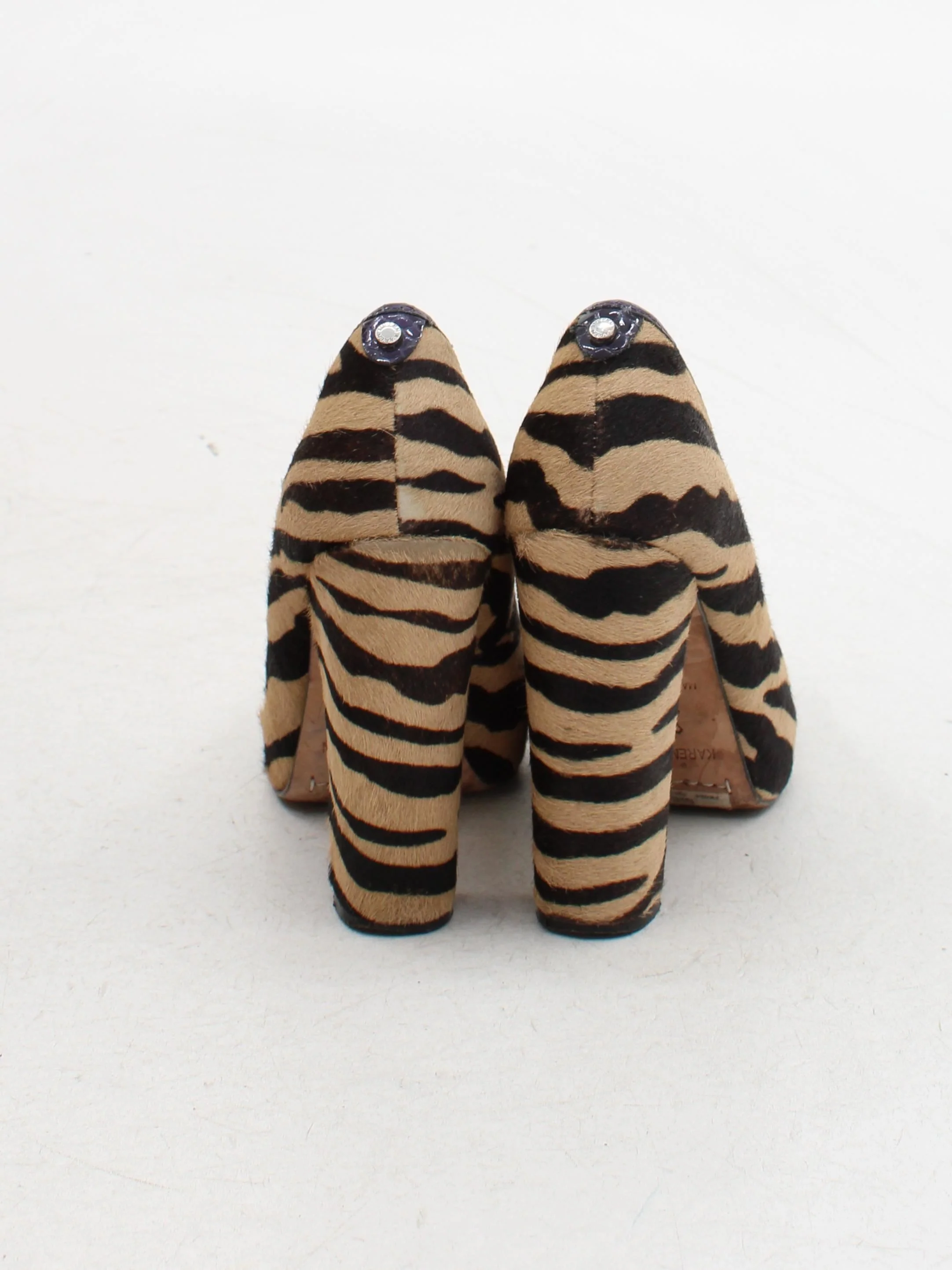 Karen Millen Women's Heels UK 6 Brown Animal Print 100% Animal Fur Court - Image 3