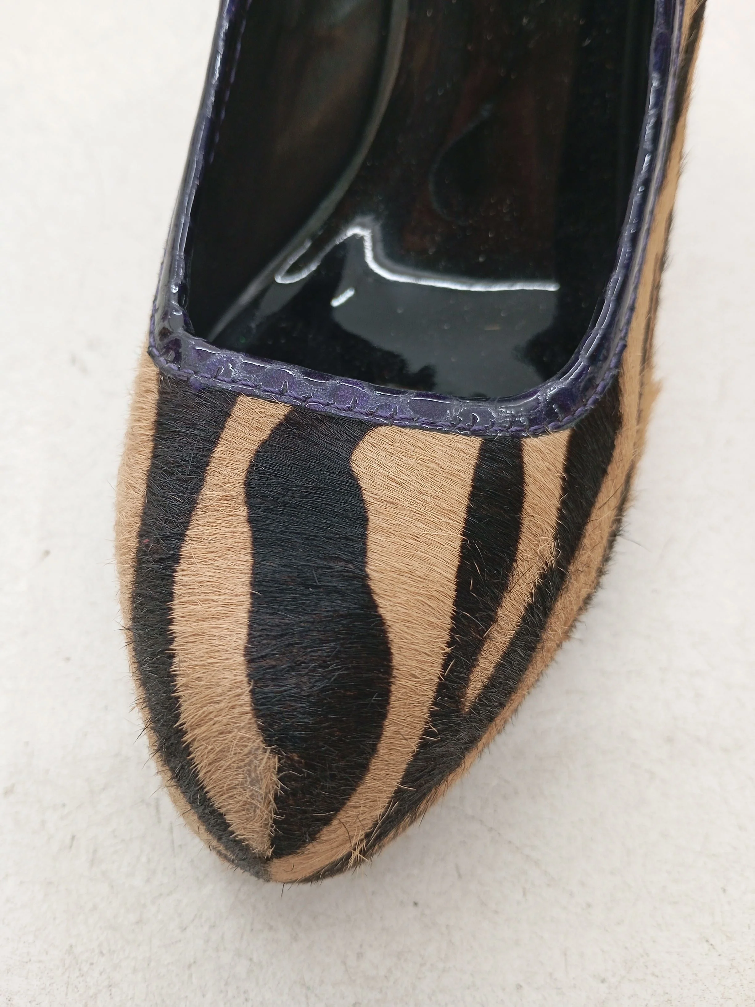 Karen Millen Women's Heels UK 6 Brown Animal Print 100% Animal Fur Court - Image 8