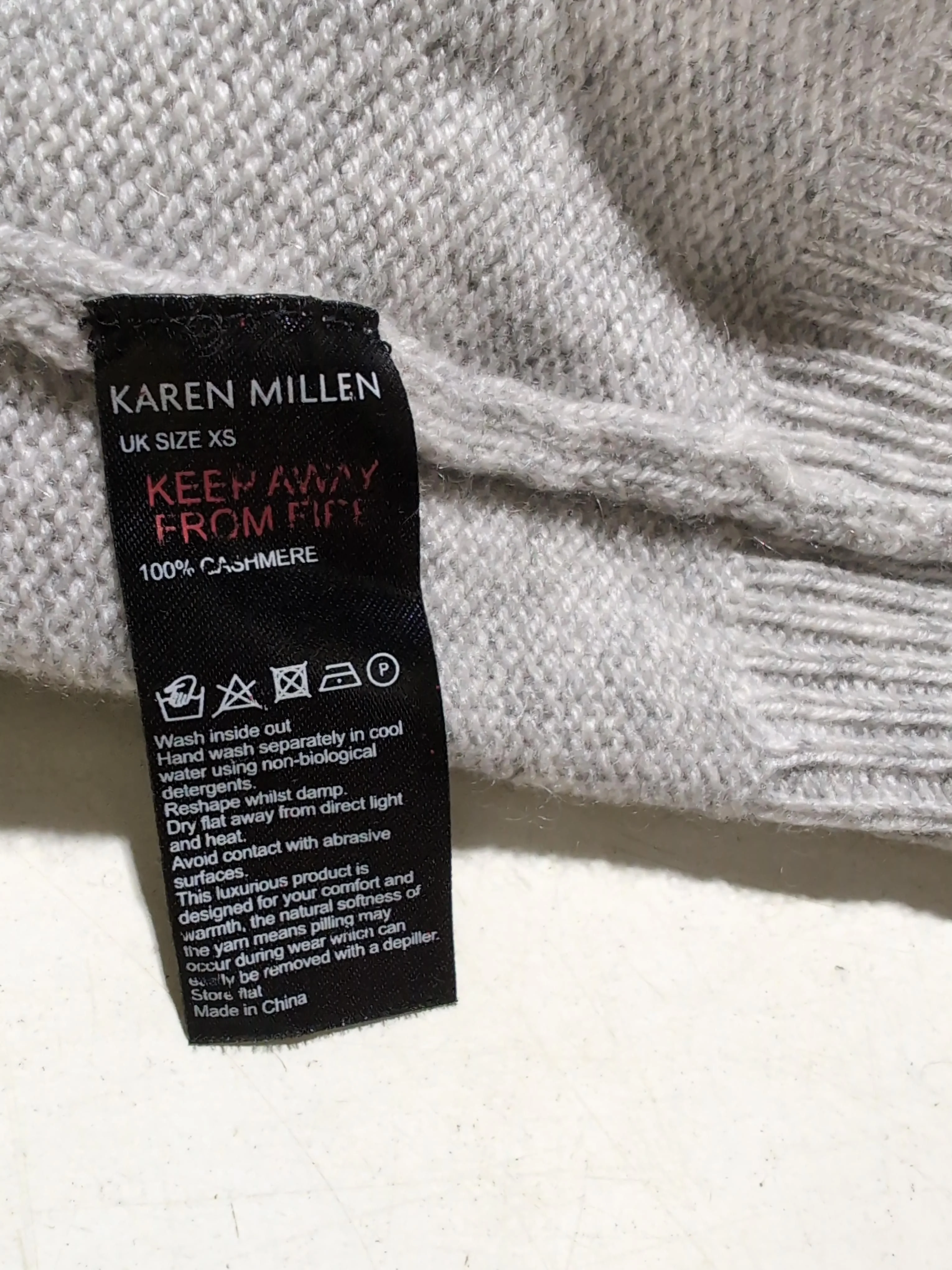 Karen Millen Women's Hoodie XS Grey 100% Cashmere Pullover - Image 6