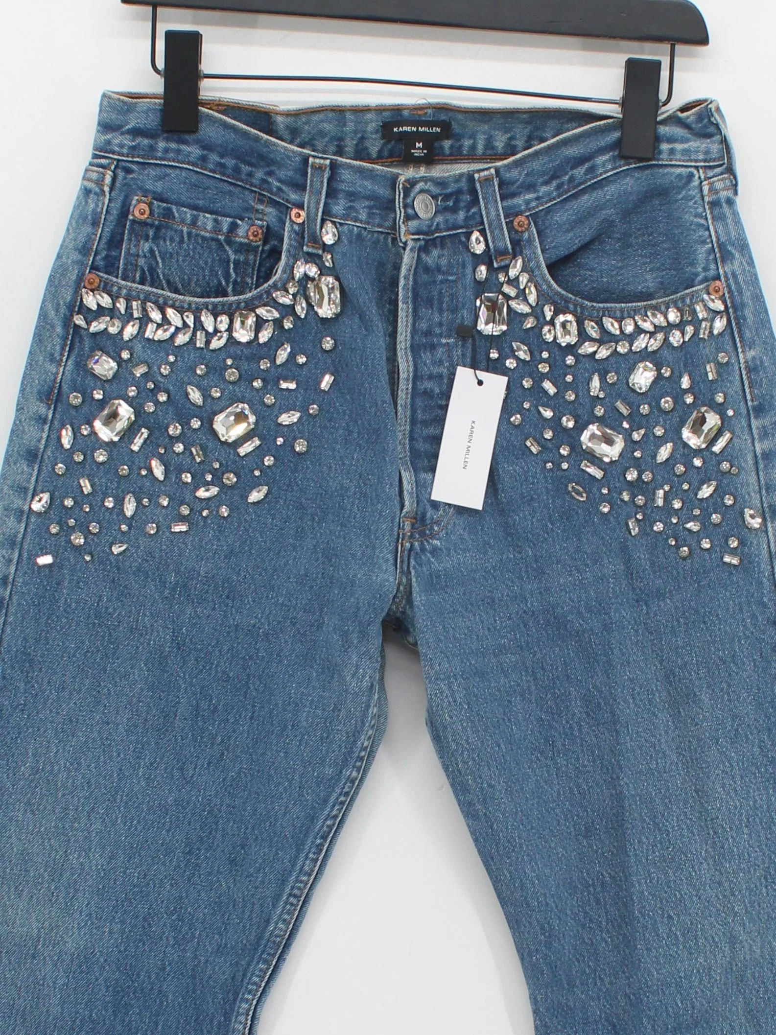 Karen Millen Women's Jeans M Blue Cotton with Other Straight - Image 3