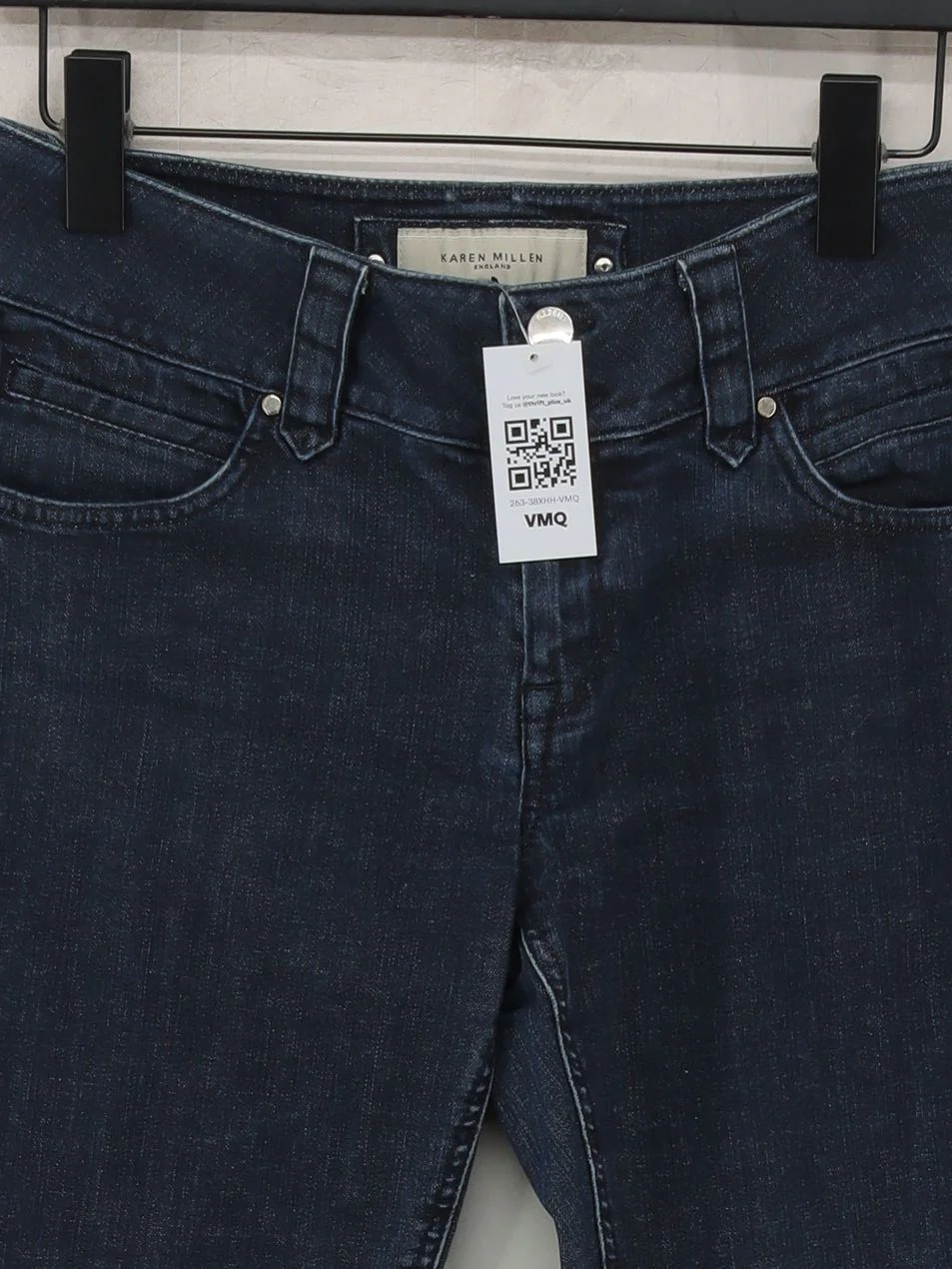 Karen Millen Women's Jeans UK 12 Blue Cotton with Elastane Straight - Image 3