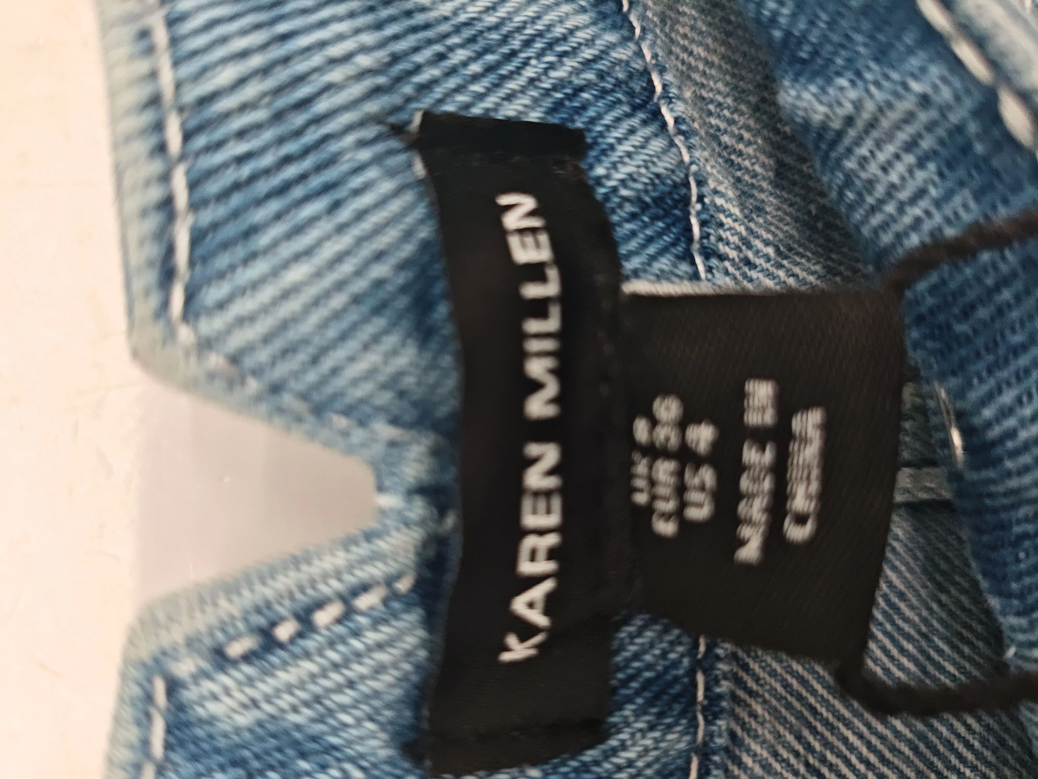 Karen Millen Women's Jeans UK 8 Blue Cotton with Viscose, Lyocell Modal Wide-Leg - Image 6