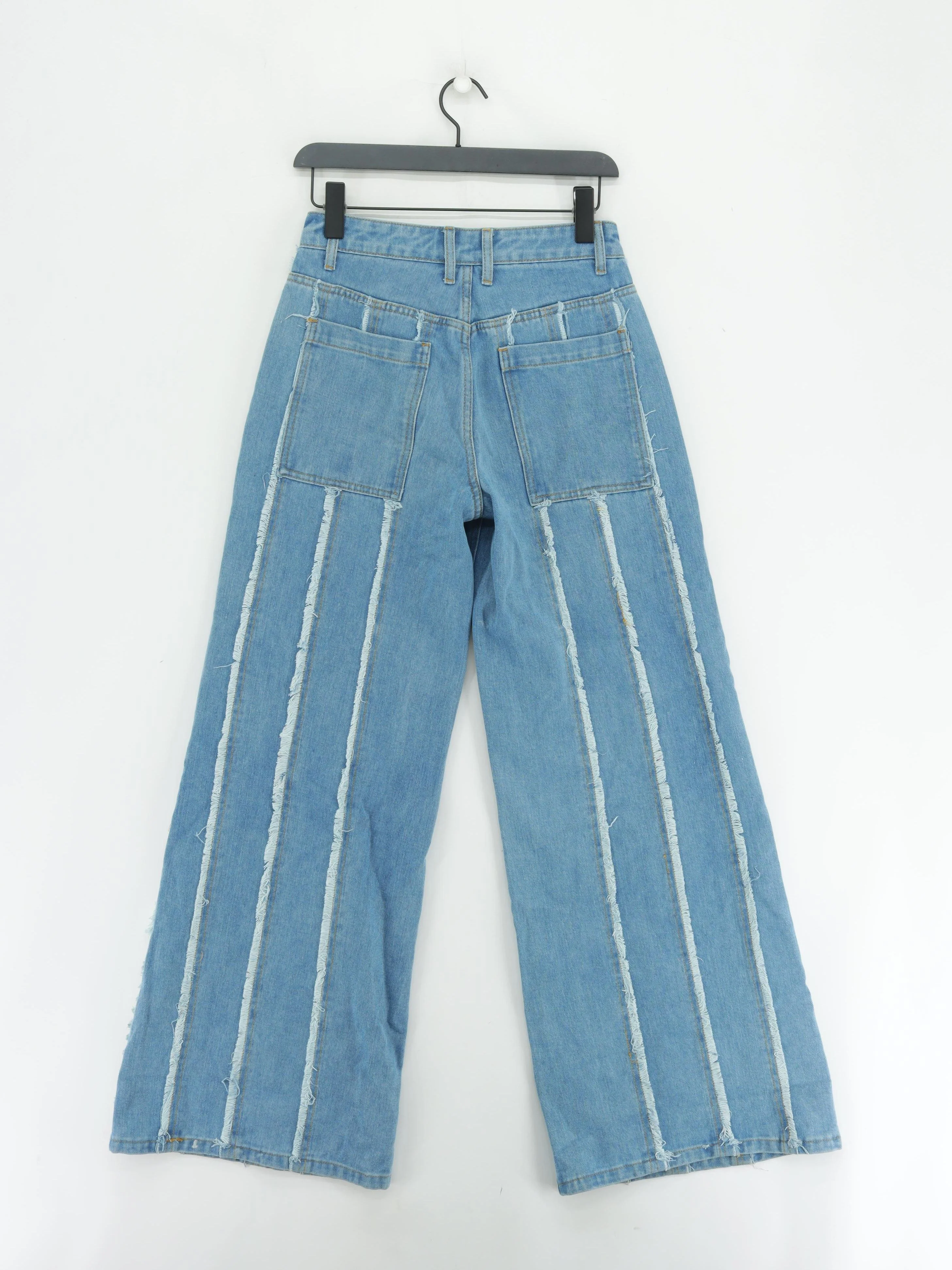 Karen Millen Women's Jeans UK 8 Blue Cotton with Viscose, Polyester Wide-Leg - Image 2