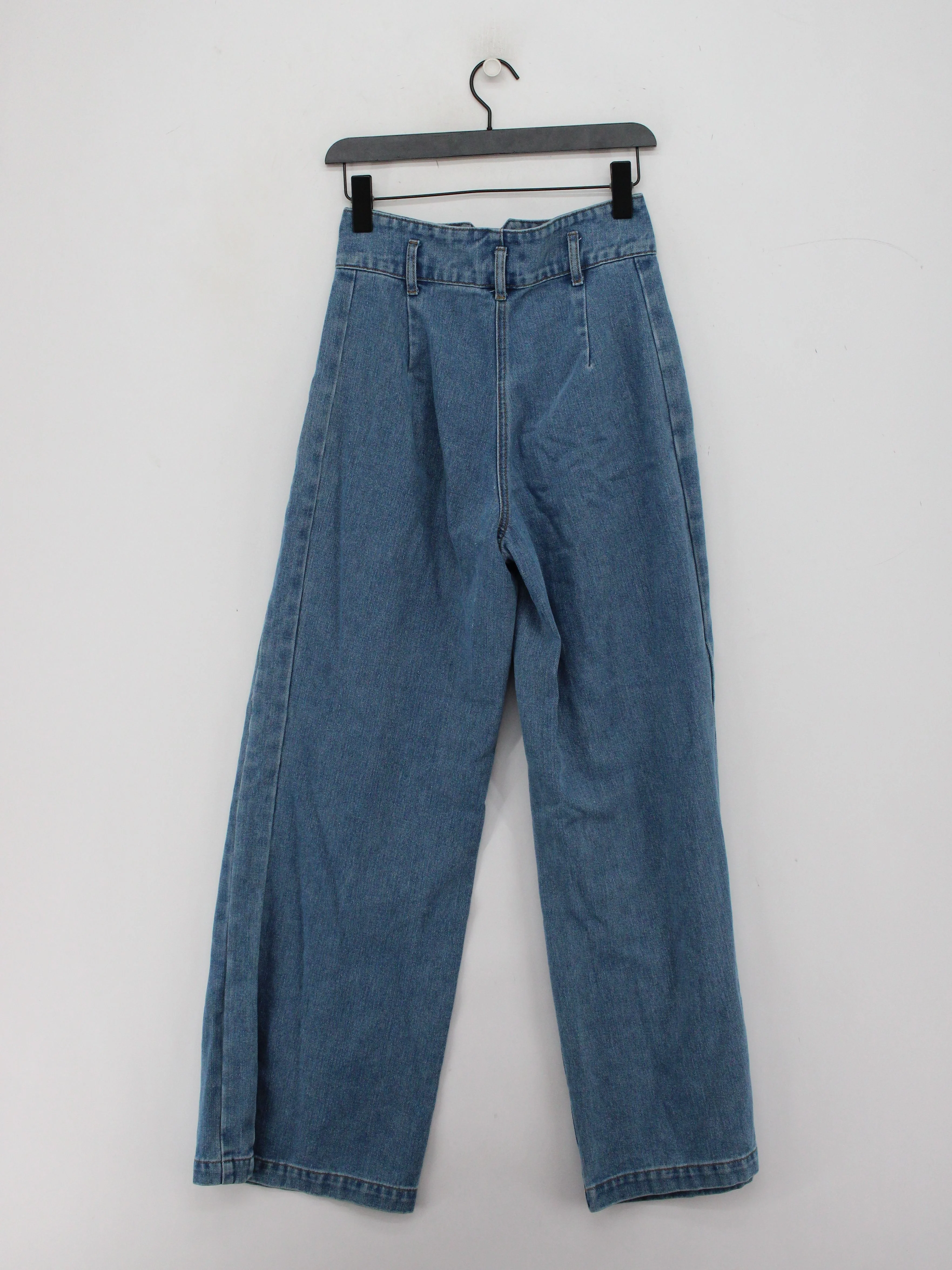 Karen Millen Women's Jeans UK 8 Blue Cotton with Viscose, Polyester Wide-Leg - Image 2
