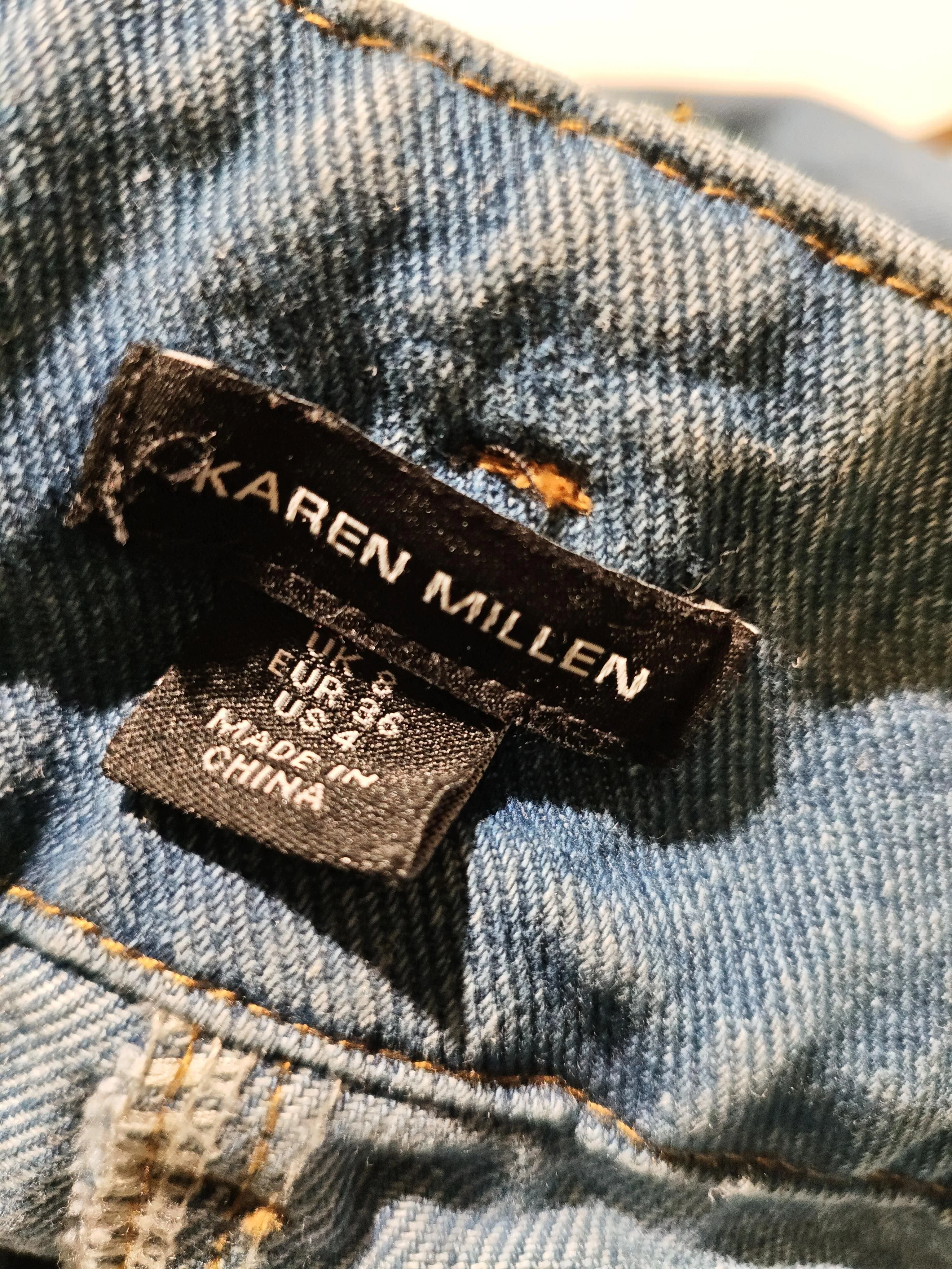 Karen Millen Women's Jeans UK 8 Blue Cotton with Viscose, Polyester Wide-Leg - Image 5
