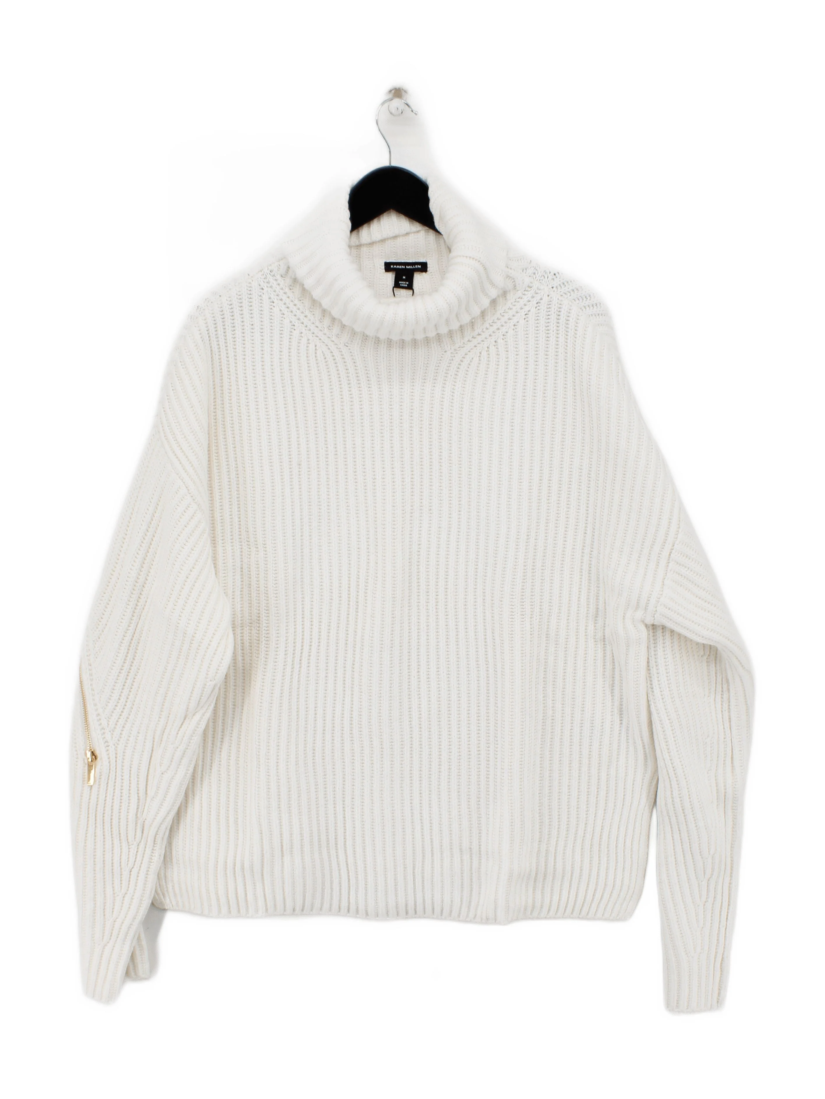 Karen Millen Women's Jumper M Cream Cotton New with tags - Image 2