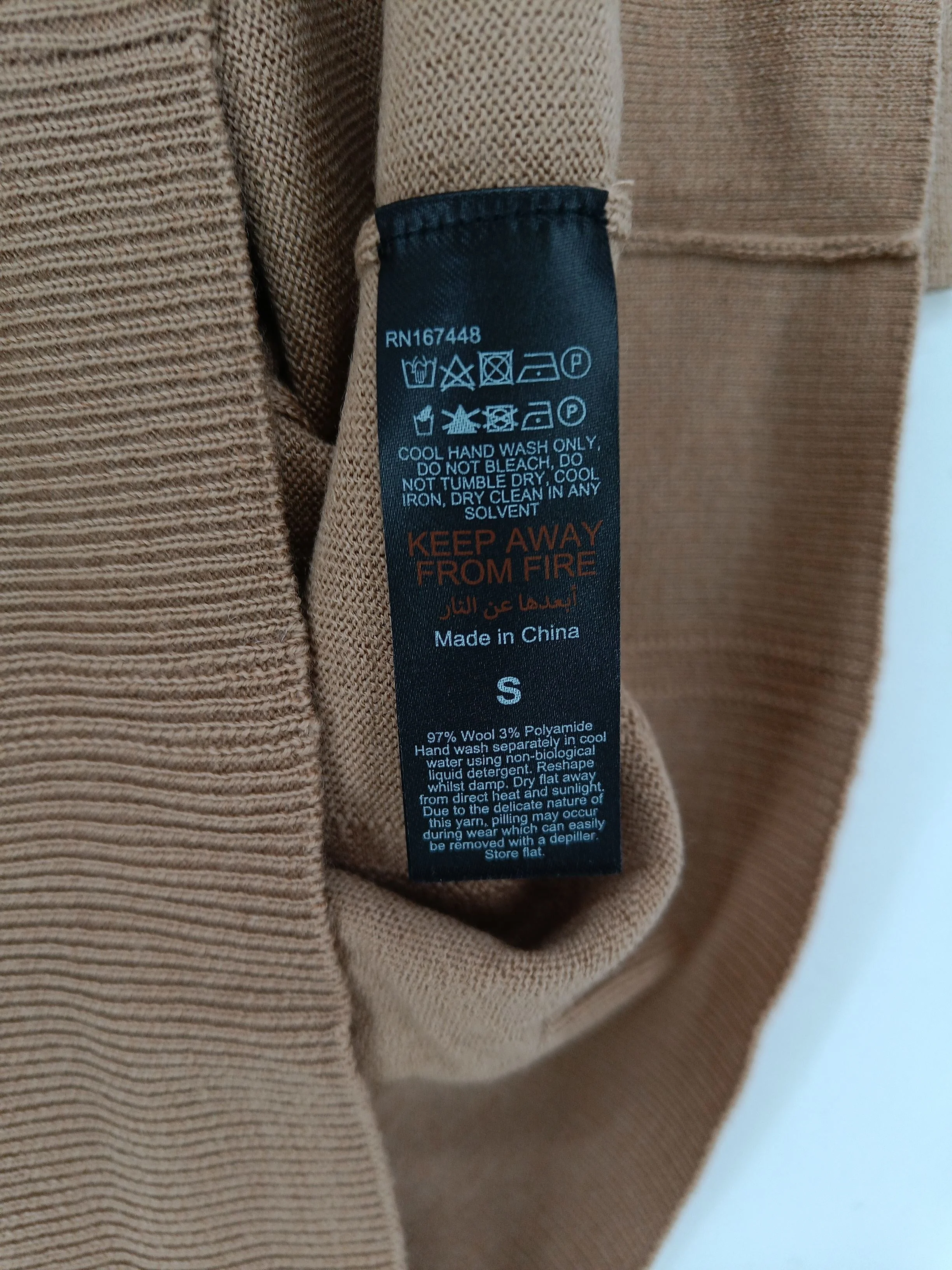Karen Millen Women's Jumper S Tan Wool with Polyamide Pullover New with tags - Image 7