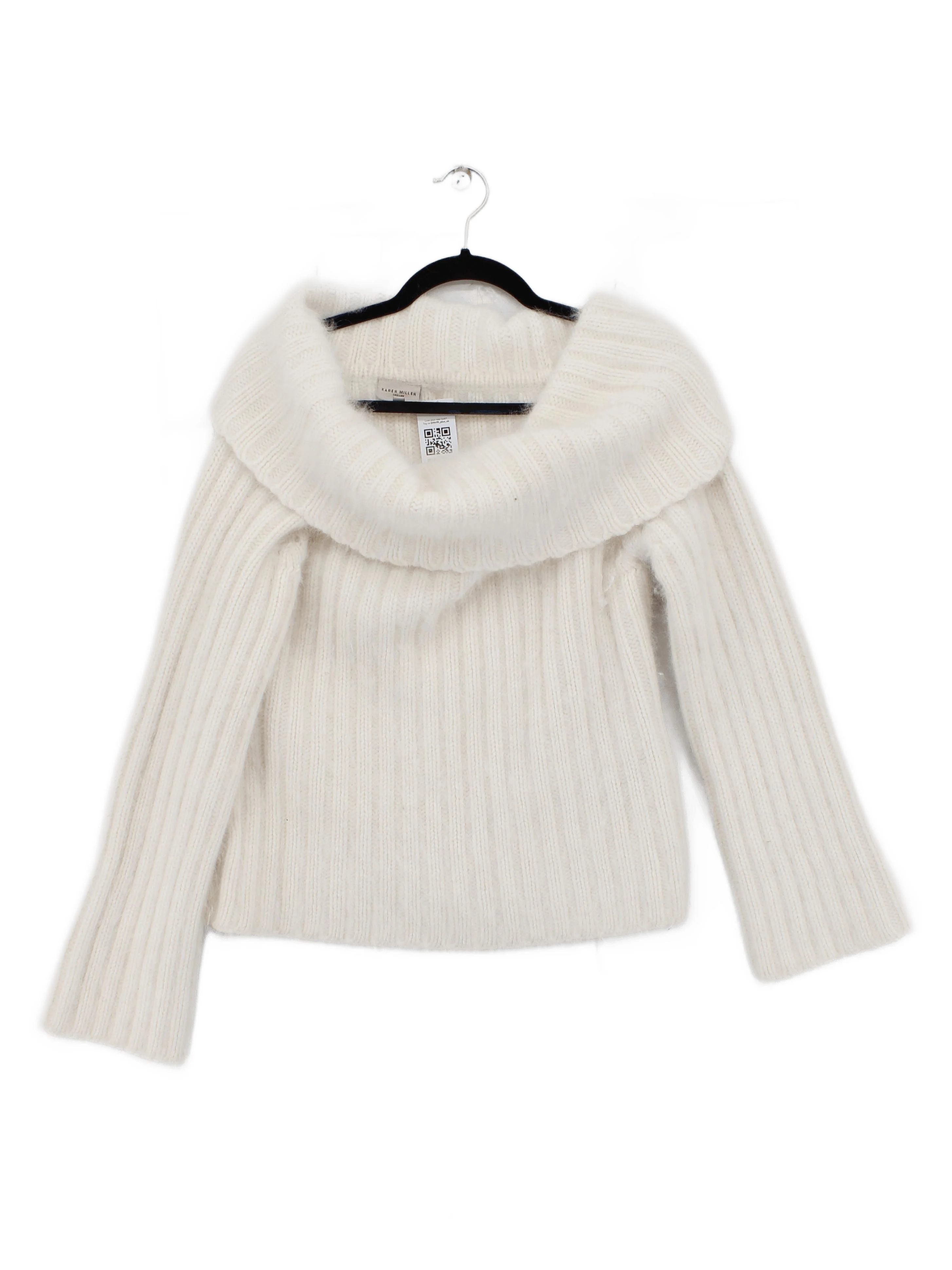 Karen Millen Women's Jumper UK 12 Cream Nylon with Angora, Wool Pullover