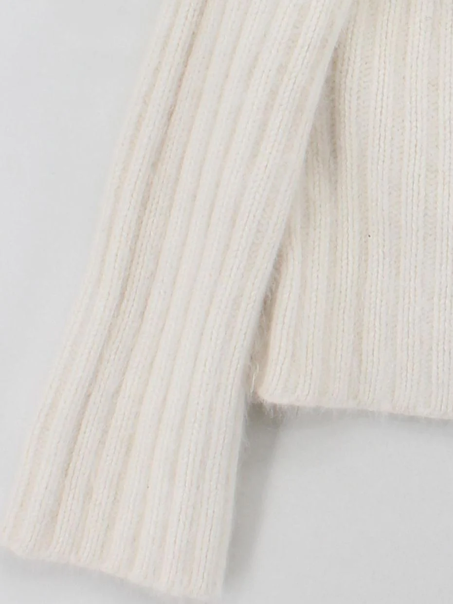 Karen Millen Women's Jumper UK 12 Cream Nylon with Angora, Wool Pullover - Image 4