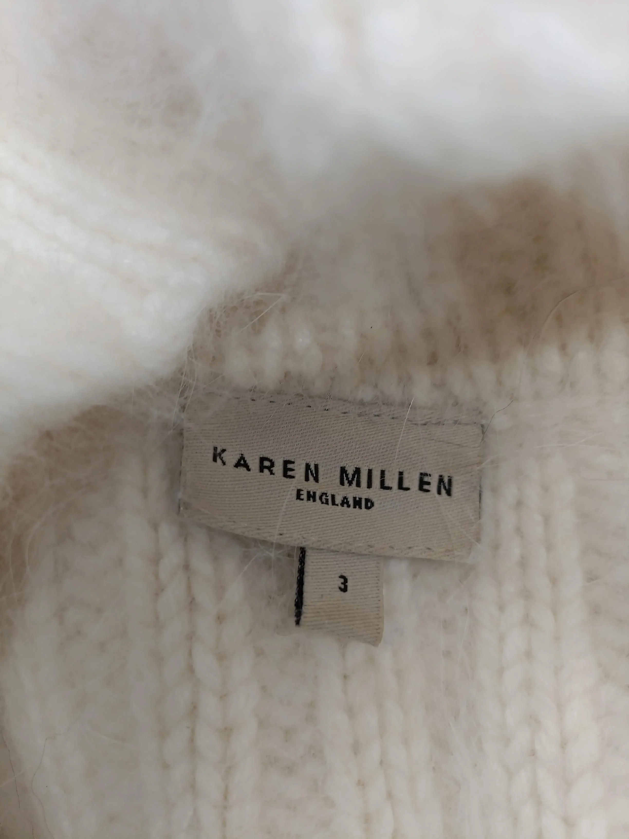 Karen Millen Women's Jumper UK 12 Cream Nylon with Angora, Wool Pullover - Image 6