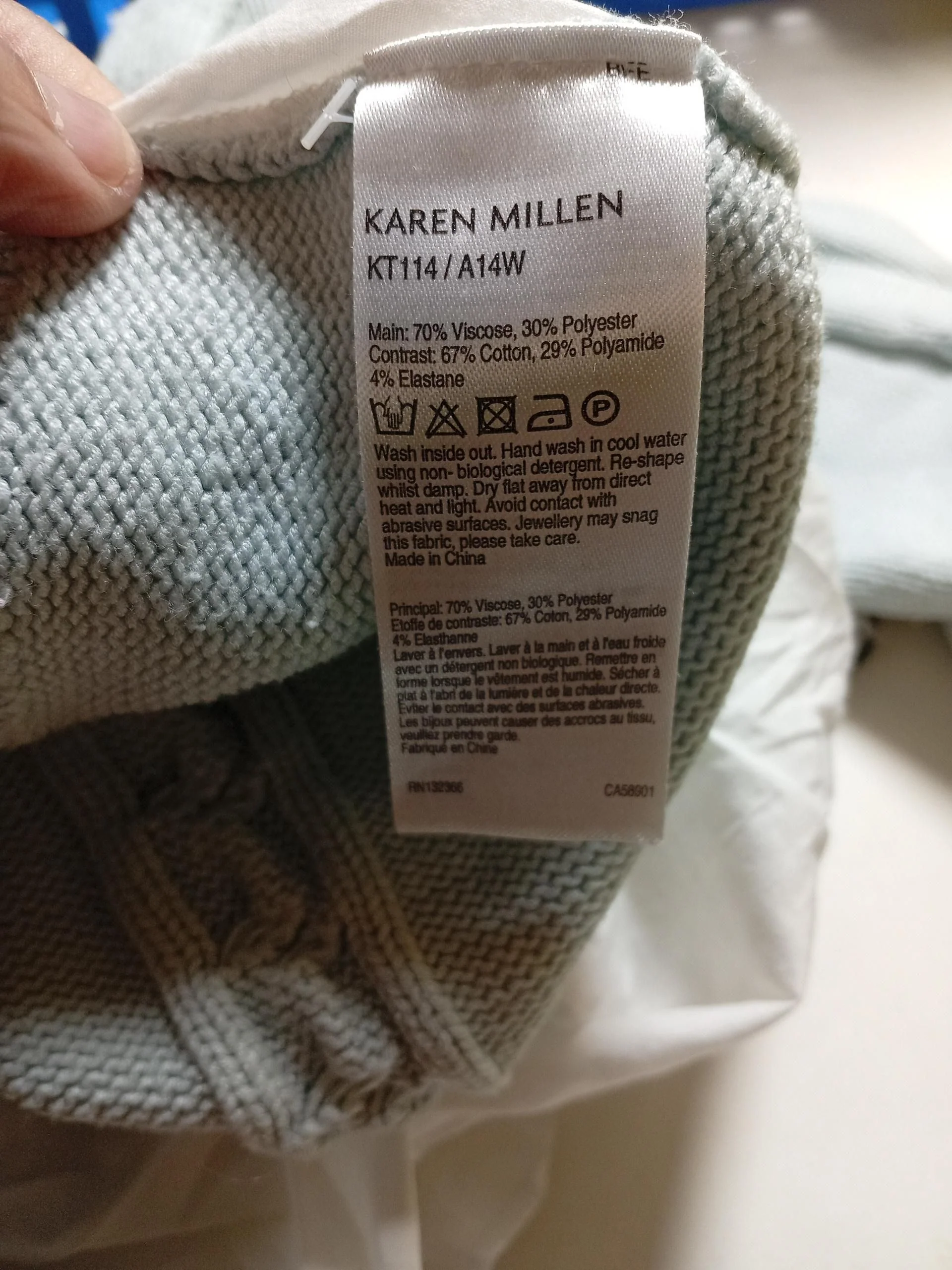 Karen Millen Women's Jumper UK 14 Blue Viscose - Image 7