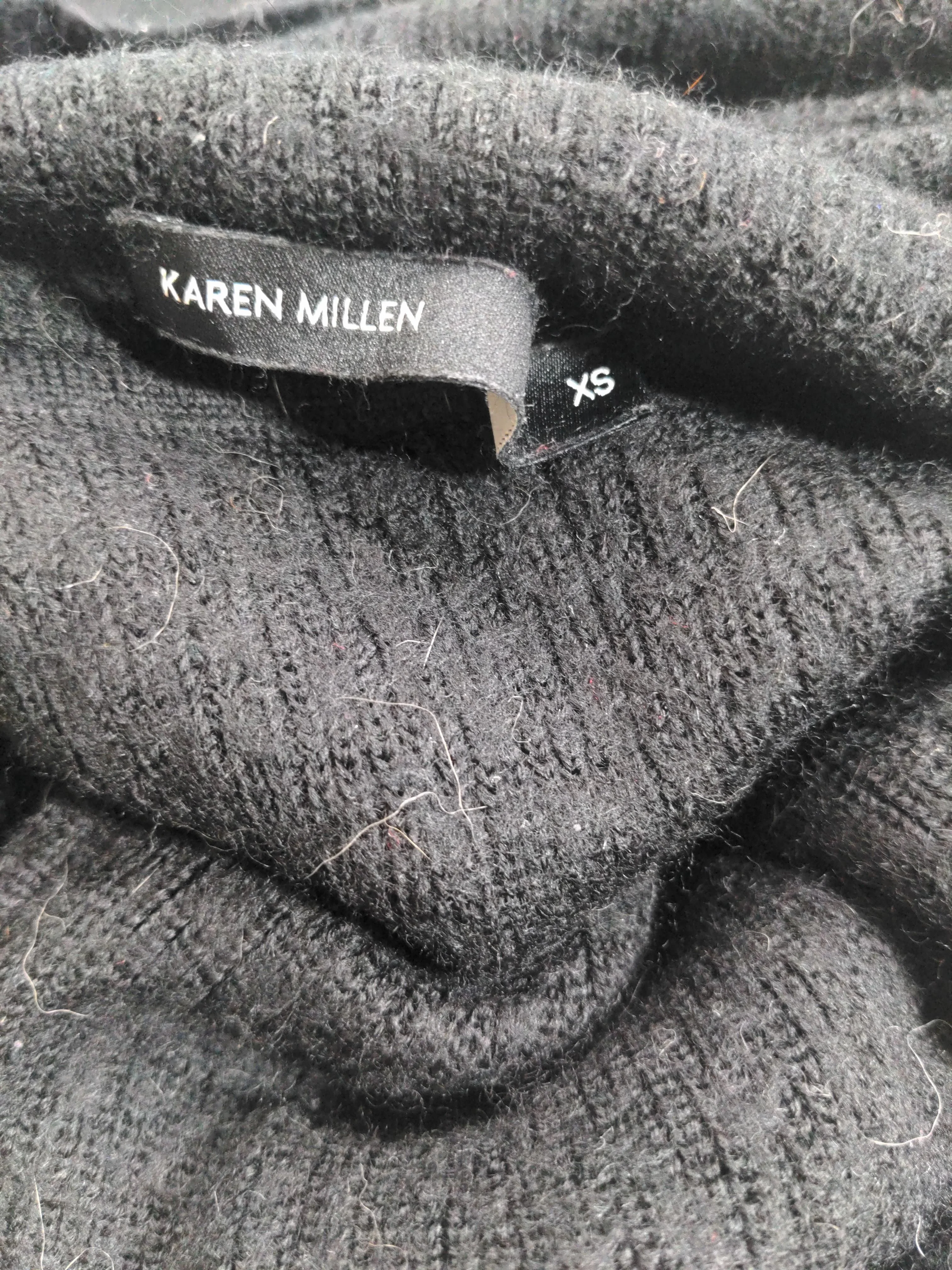 Karen Millen Women's Jumper XS Black 100% Wool High Neck Pullover - Image 5