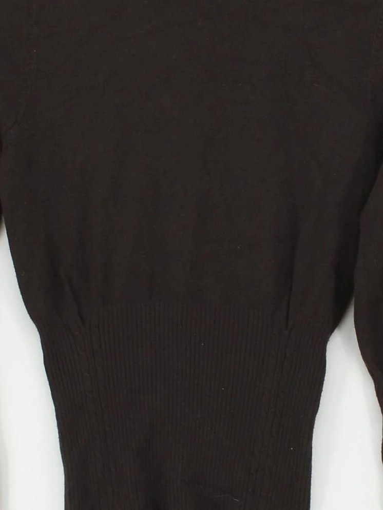 Karen Millen Women's Jumper XS Brown Viscose with Polyester Roll Neck Pullover - Image 3