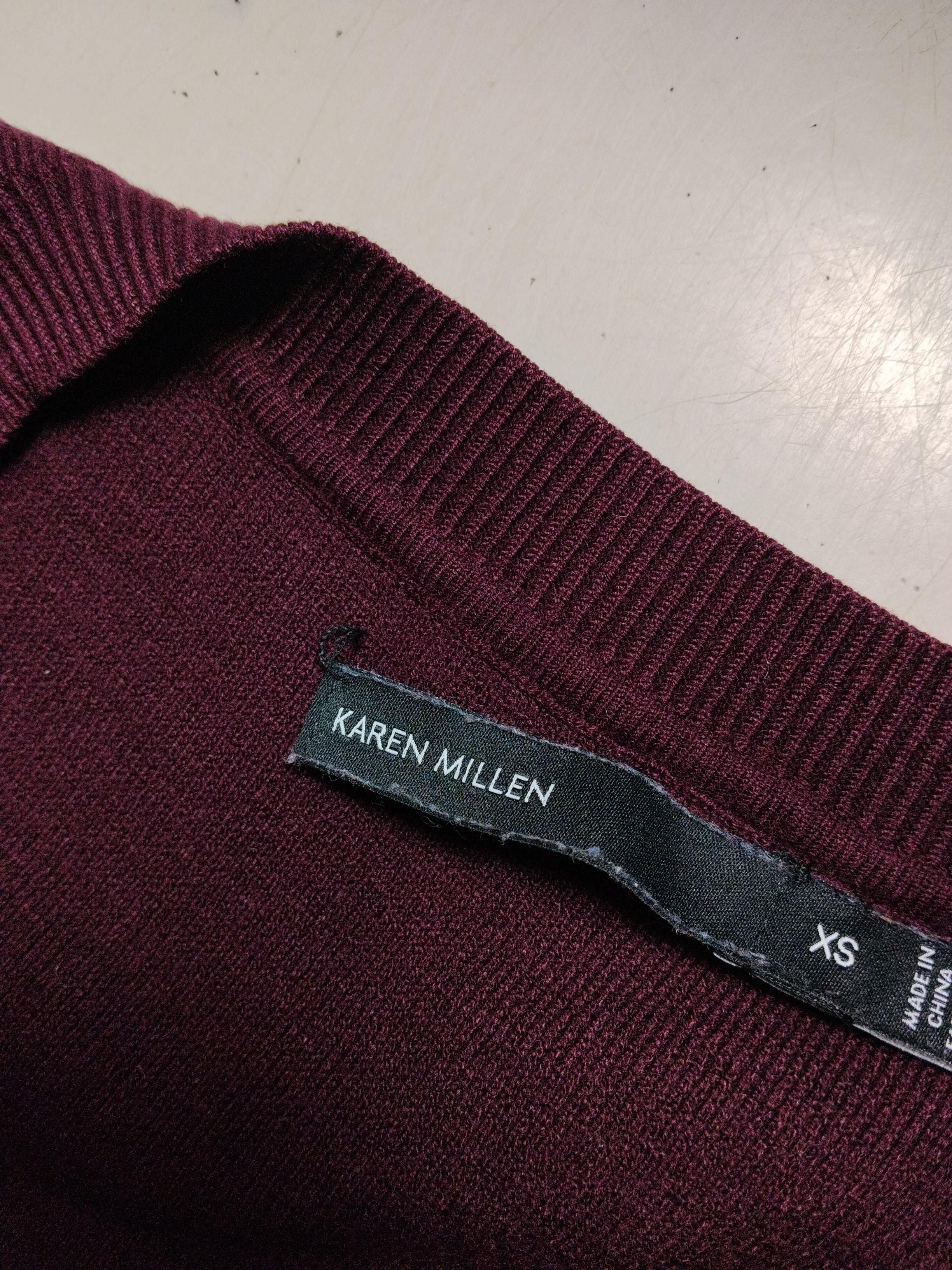Karen Millen Women's Jumper XS Red Viscose with Polyester V-Neck Pullover - Image 5
