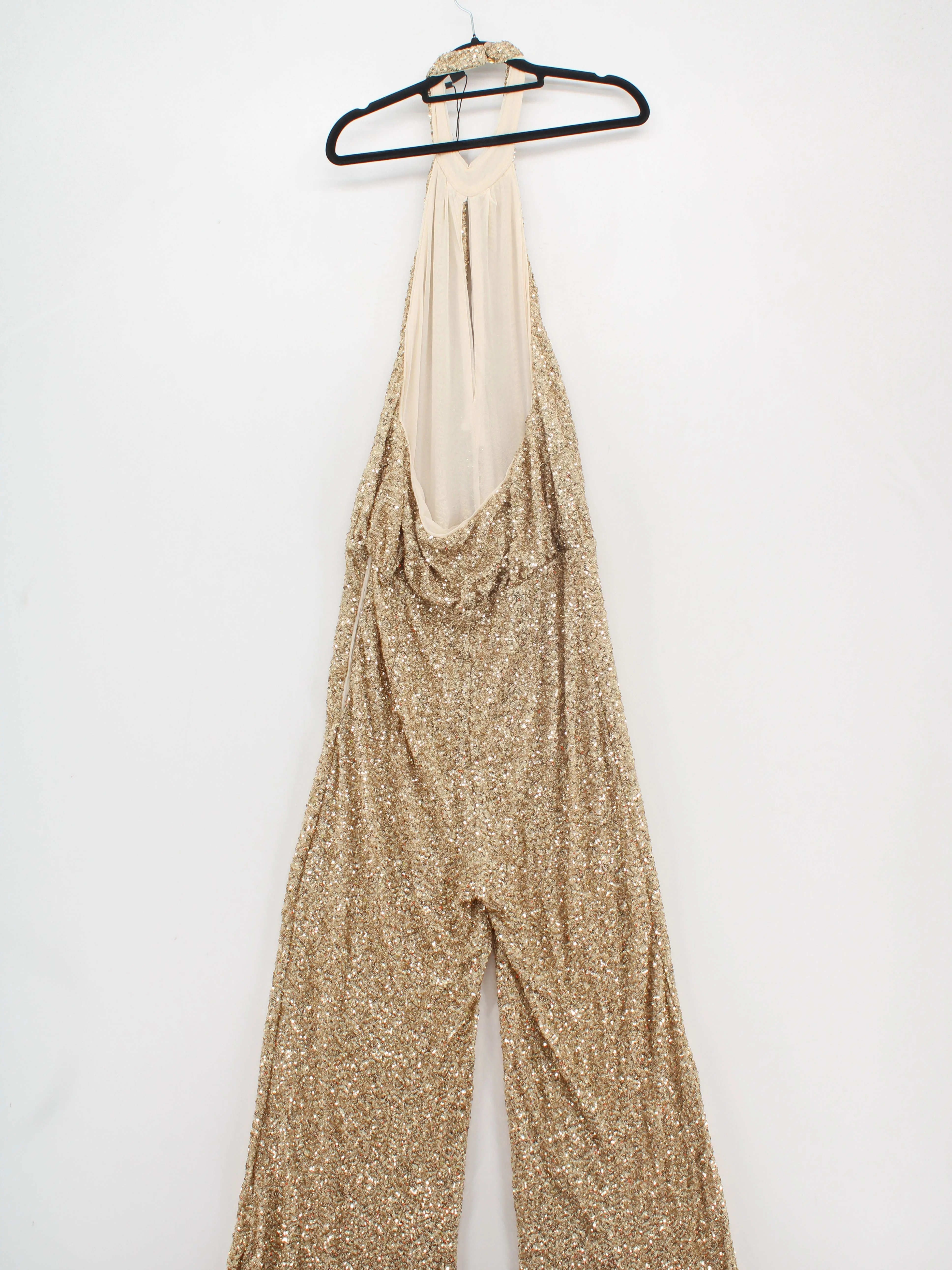 Karen Millen Women's Jumpsuit M Gold Polyester with Elastane, Polyamide Jumpsuit - Image 2