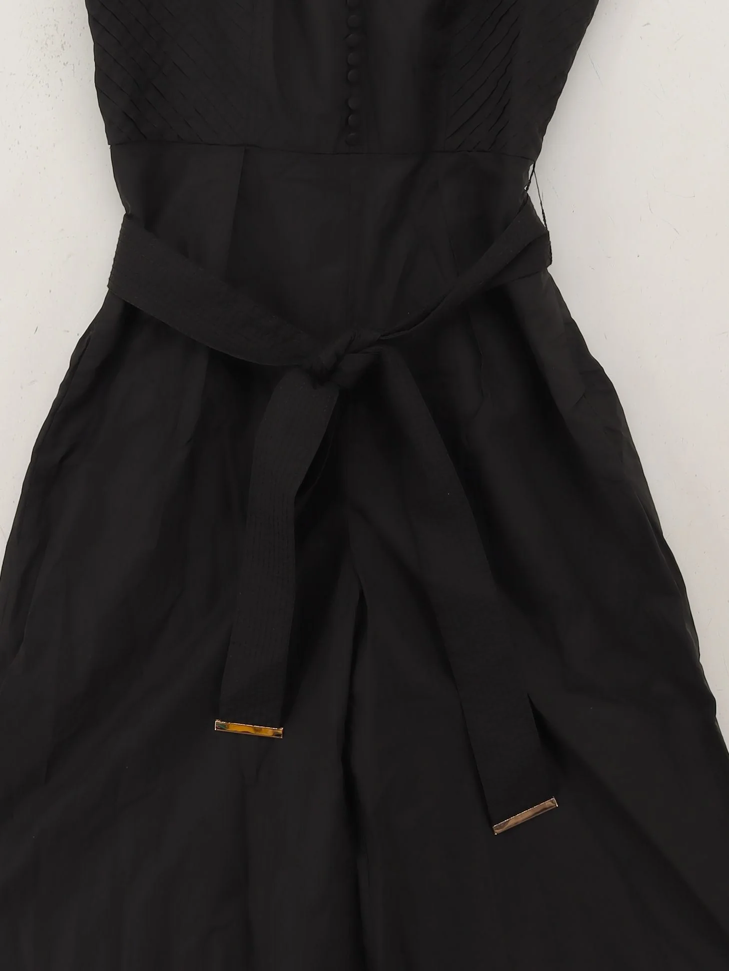 Karen Millen Women's Jumpsuit UK 10 Black 100% Cotton Wide-Leg Jumpsuit - Image 3