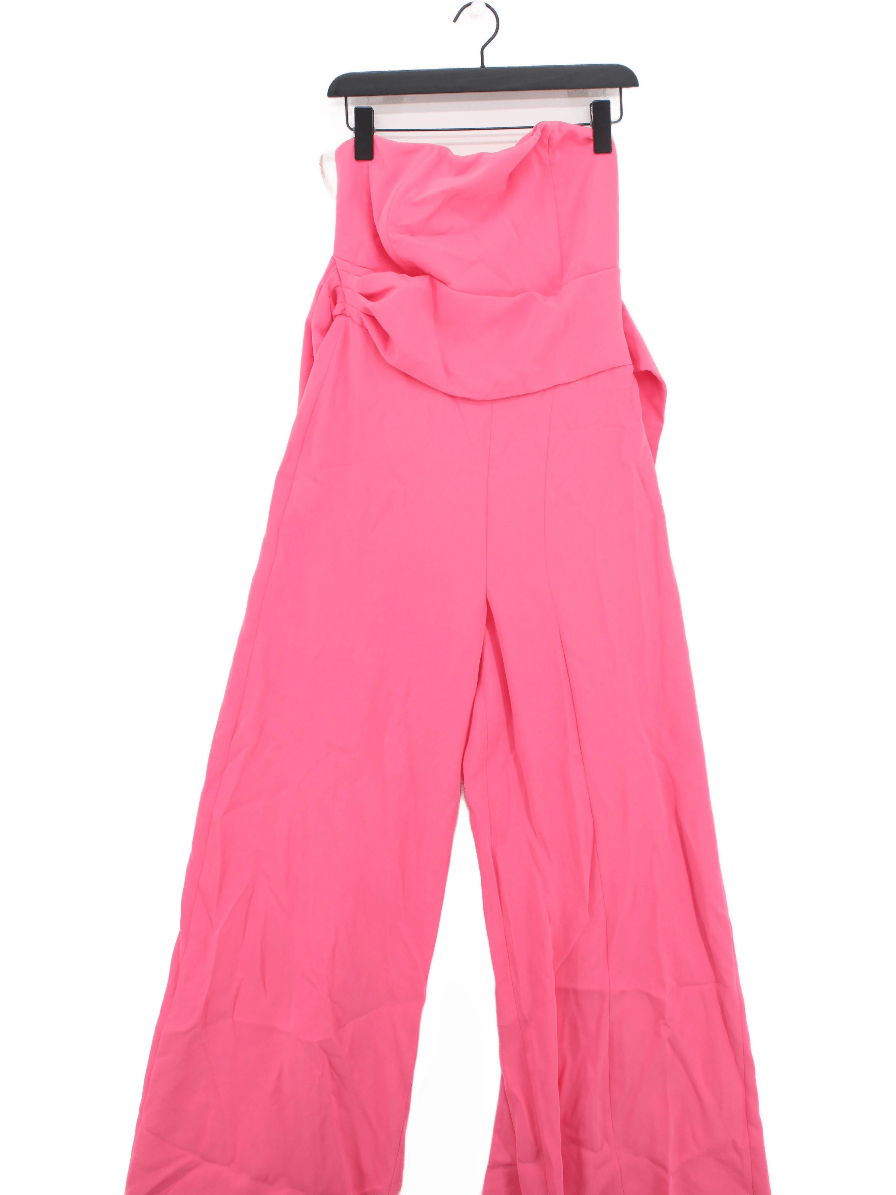 Karen Millen Women's Jumpsuit UK 10 Pink 100% Polyester Wide-Leg Jumpsuit