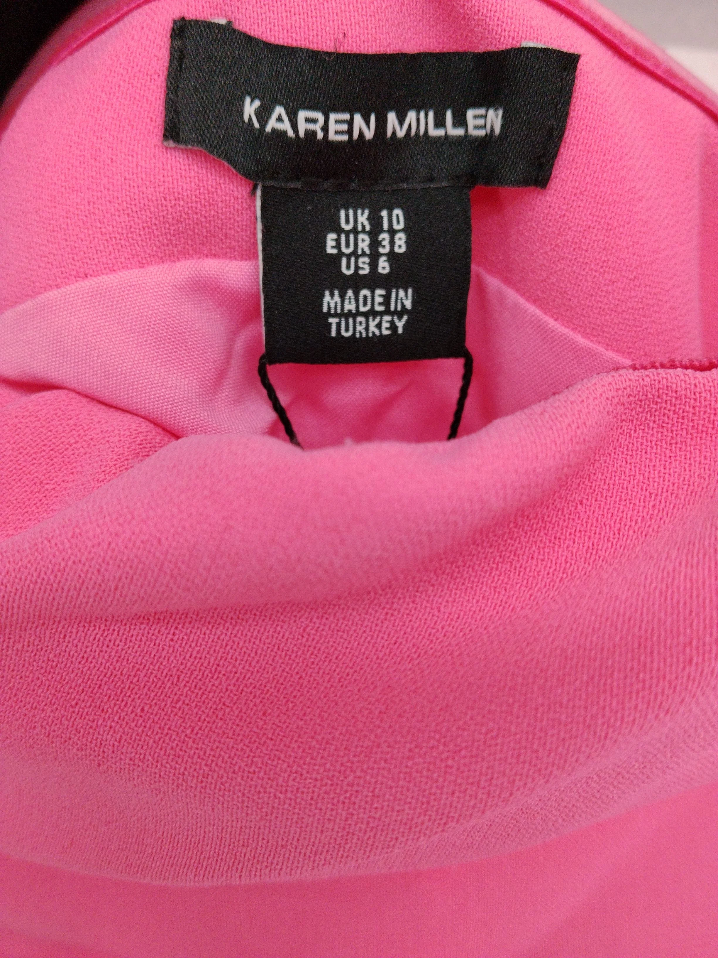 Karen Millen Women's Jumpsuit UK 10 Pink 100% Polyester Wide-Leg Jumpsuit - Image 6