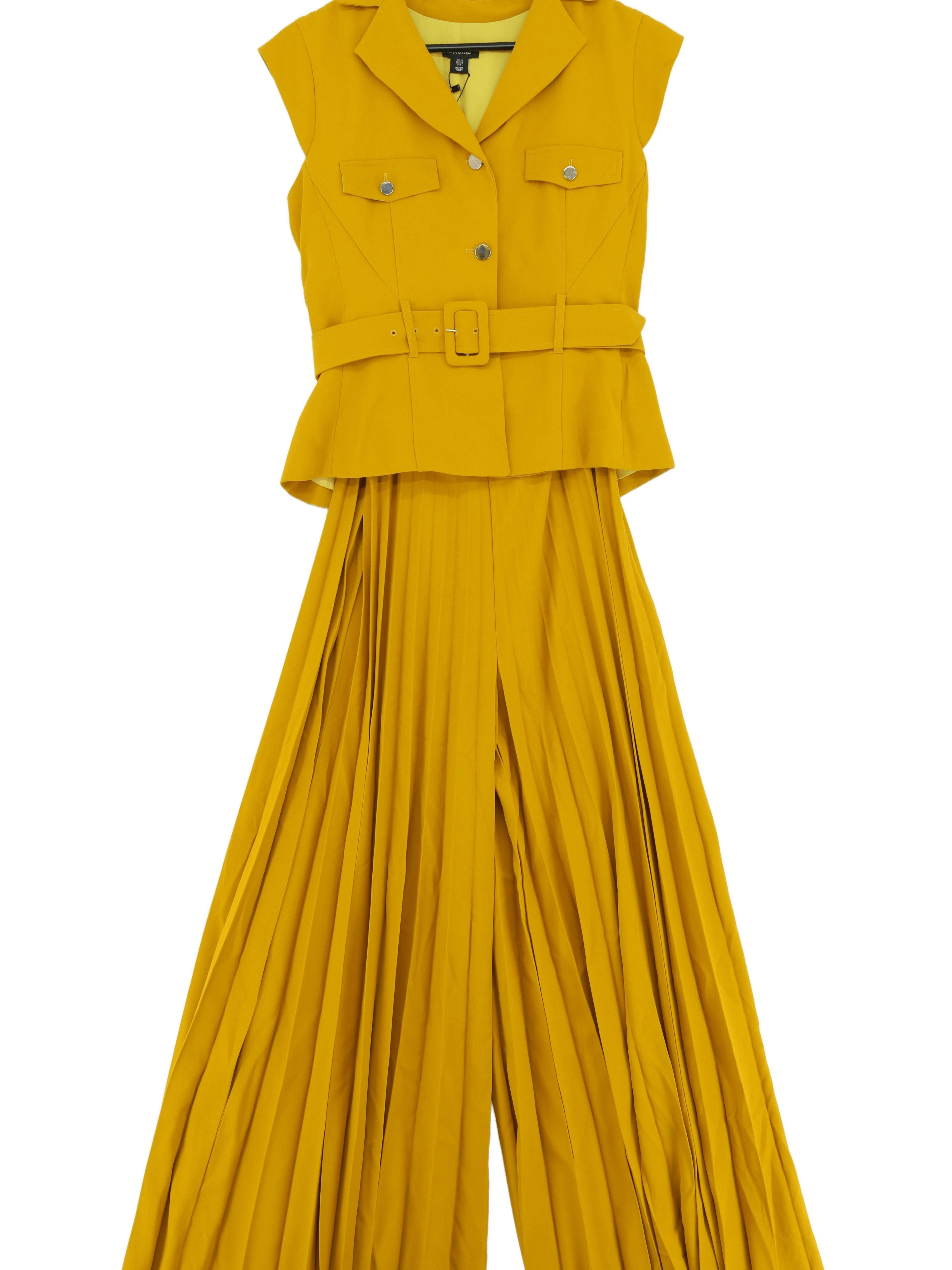 Karen Millen Women's Jumpsuit UK 10 Yellow 100% Polyester Jumpsuit New with tags - Image 2