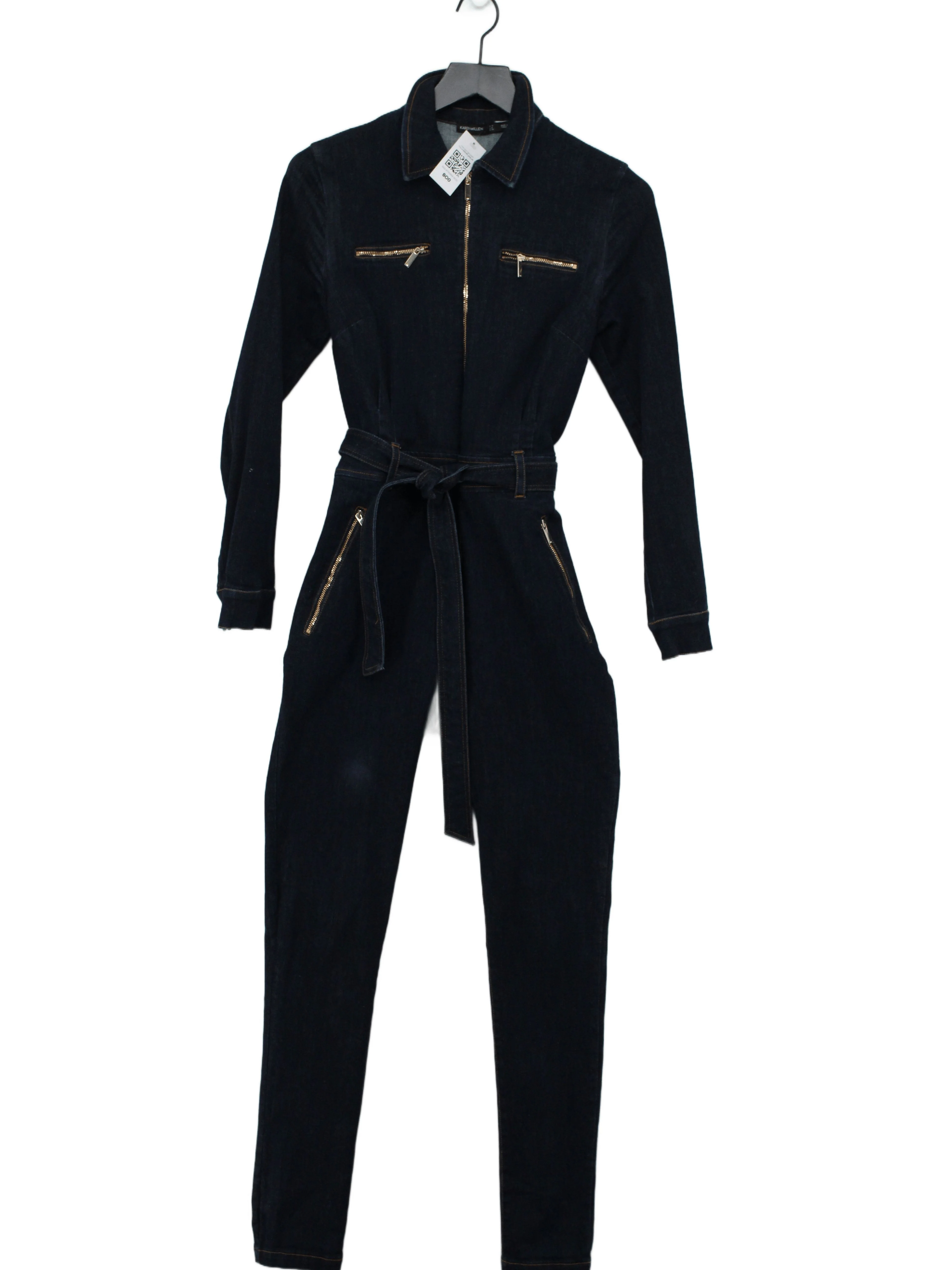 Karen Millen Women's Jumpsuit UK 12 Blue Cotton
