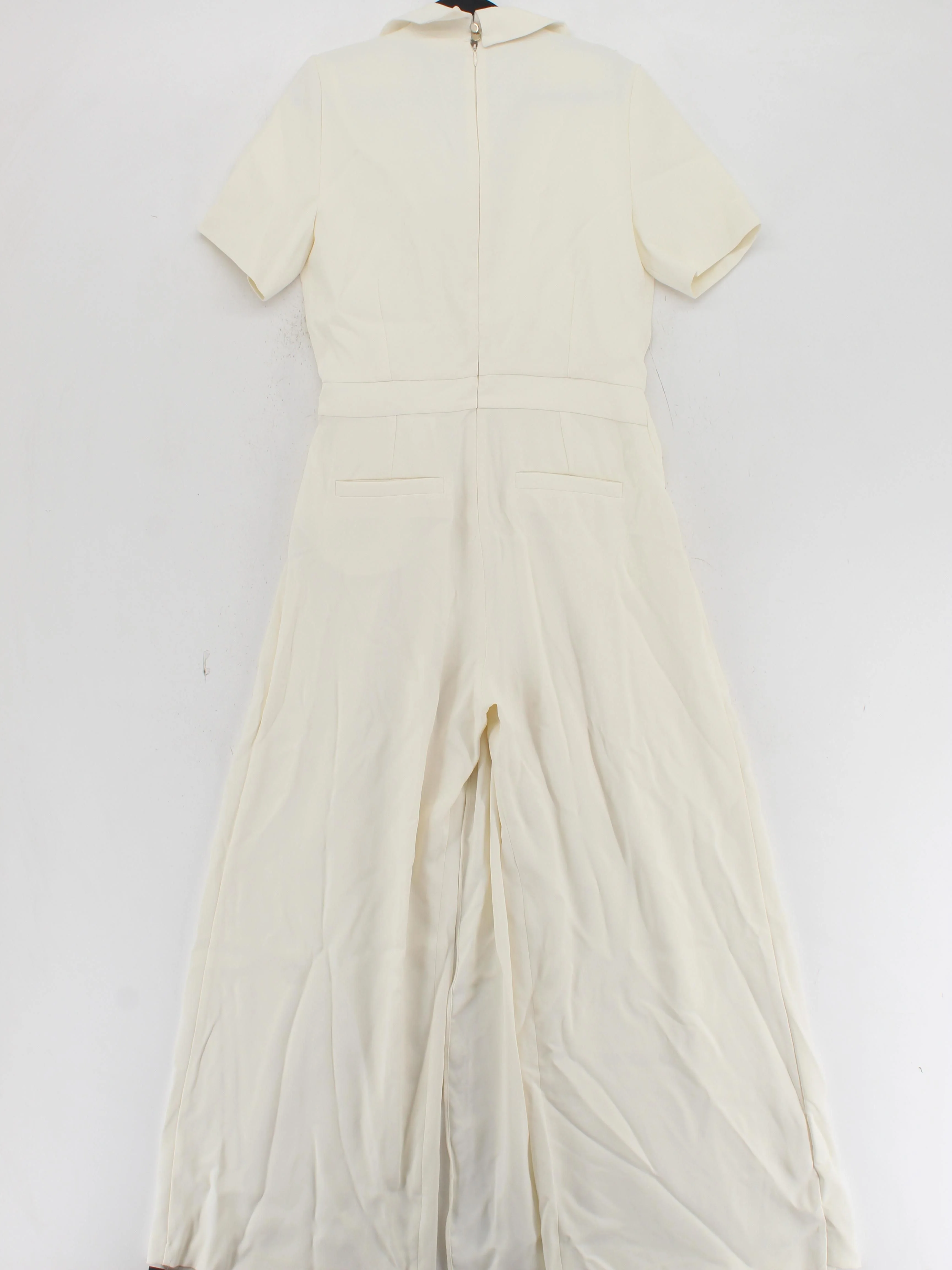 Karen Millen Women's Jumpsuit UK 12 Cream 100% Polyester Wide-Leg Jumpsuit - Image 2