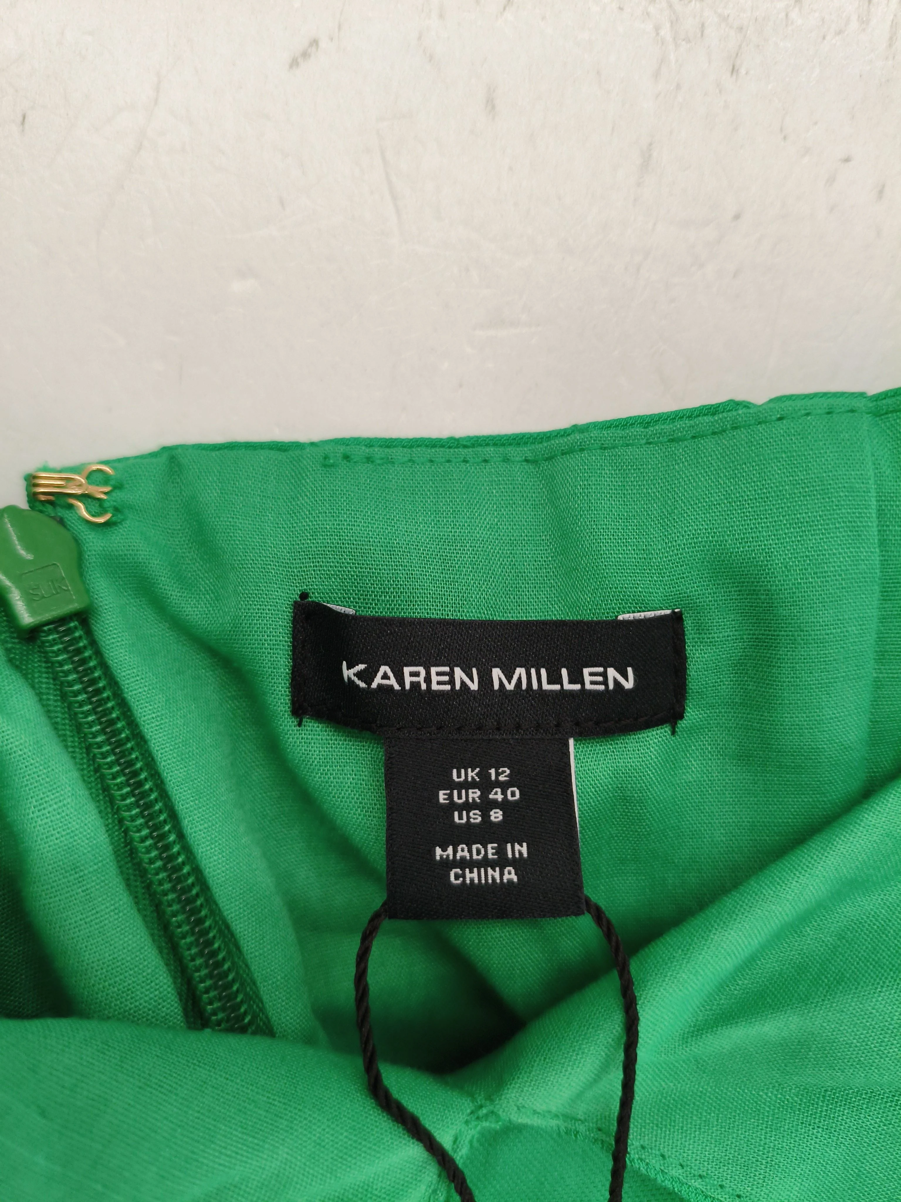 Karen Millen Women's Jumpsuit UK 12 Green 100% Cotton Wide-Leg Jumpsuit - Image 6