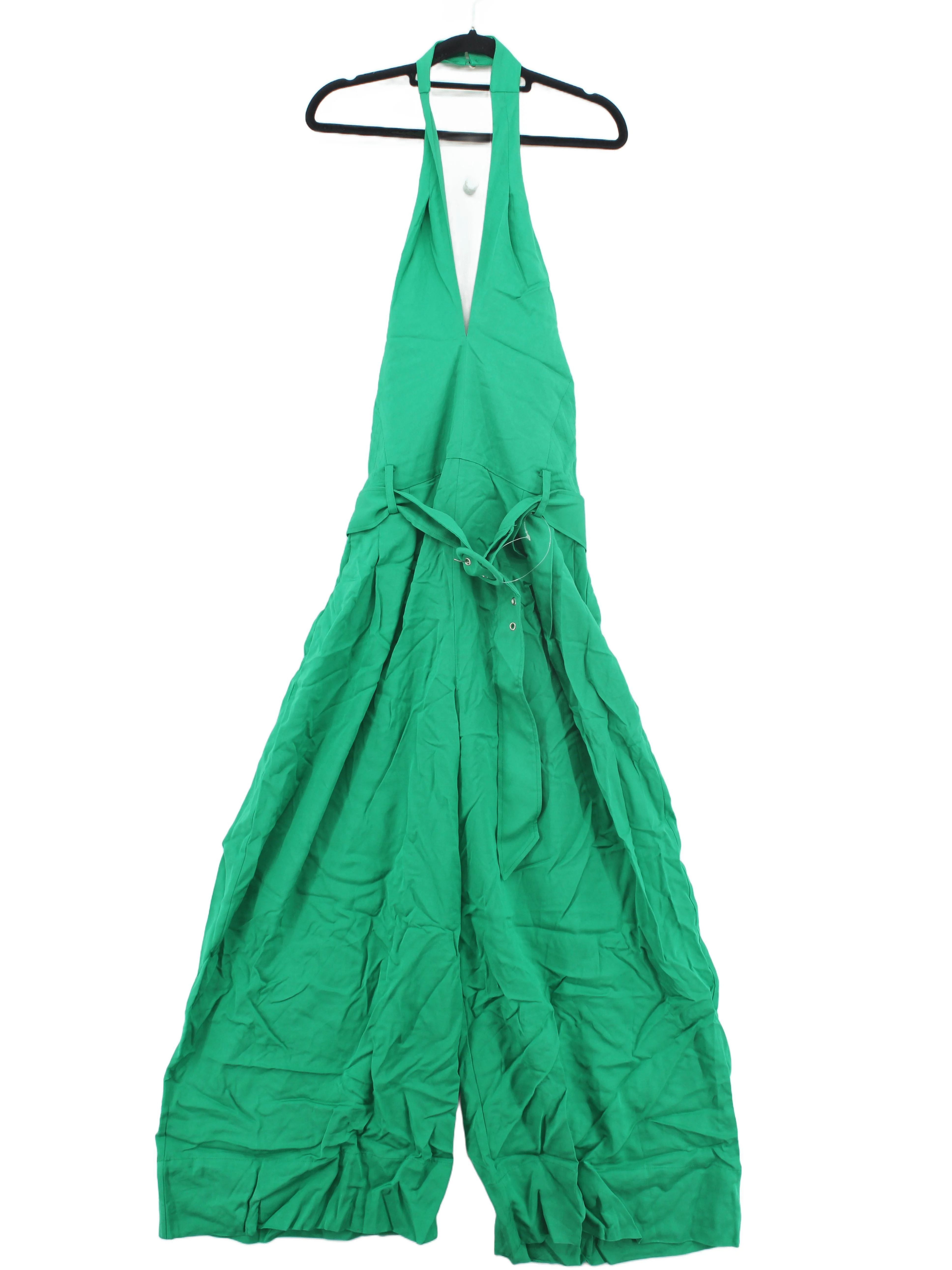 Karen Millen Women's Jumpsuit UK 14 Green Viscose